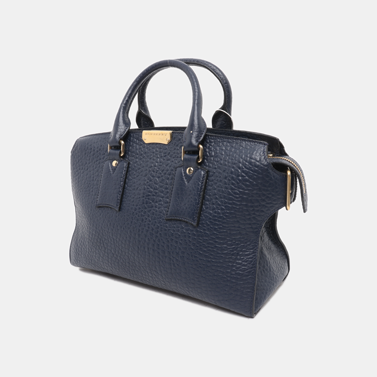 BURBERRY Gladstone Dark Blue Cowhide Single Shoulder Bag Handbag Golden hardware Removable shoulder strap-(SKU)-939605171