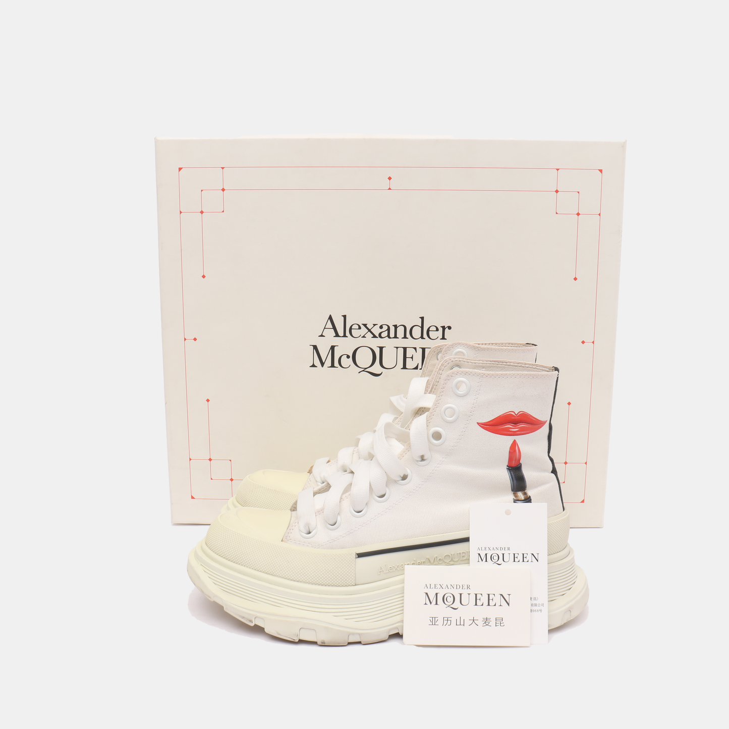 Alexander McQUEEN 36code White Fabric Women's Athletic Casual Shoes Spring and Autumn-(SKU)-13846823