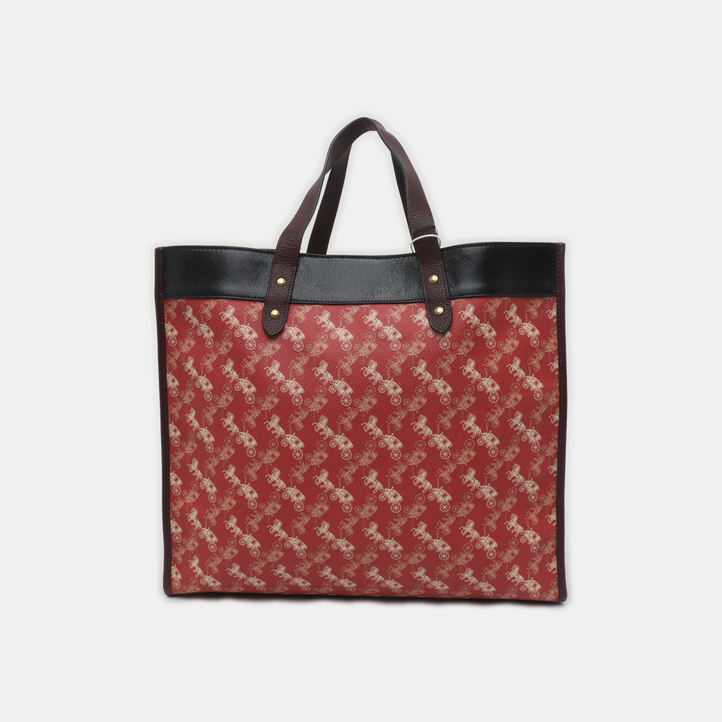 COACH FIELD Red Coated Canvas Carriage Single Shoulder Bag Crossbody Bag Handbag Golden hardware Pouch detachable shoulder strap-(SKU)-14243470