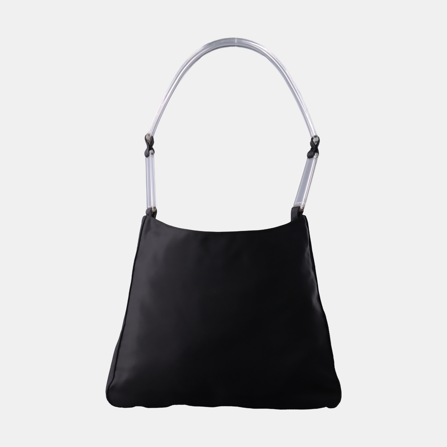 PRADA Black Nylon Single Shoulder Bag Tote Bag Silver Hardware-(SKU)-933583298