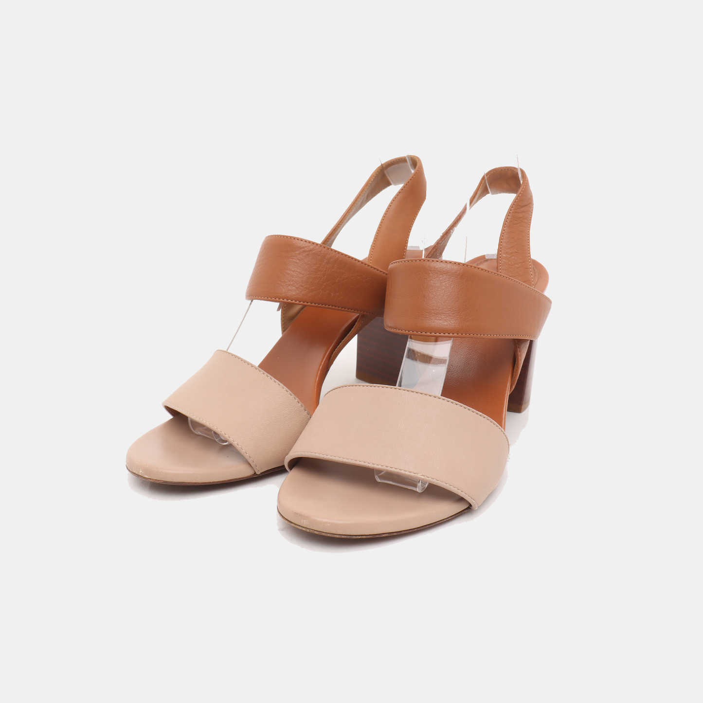 Chloé 37code Summer Light Brown Leather Women's High Heel Sandals-(SKU)-14014219