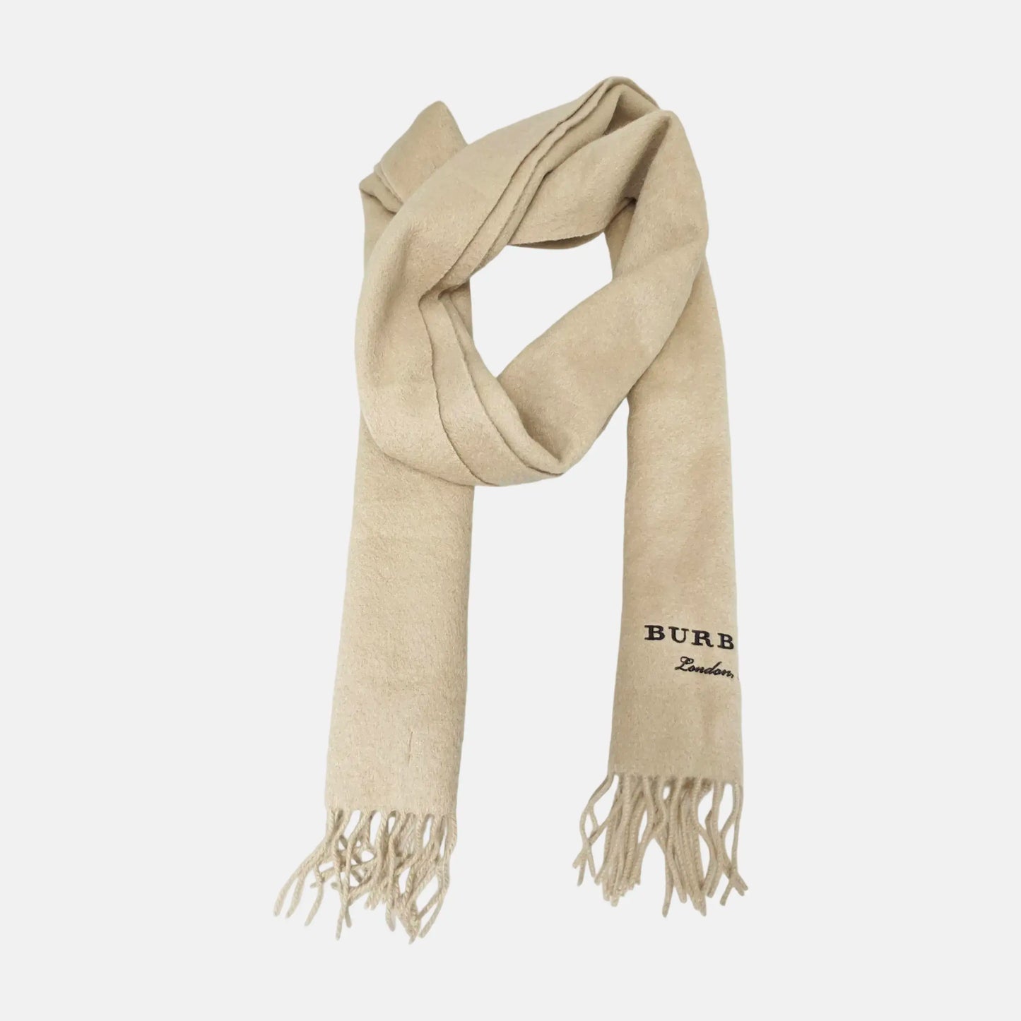 BURBERRY Khaki Cashmere Scarf-(SKU)-947611995