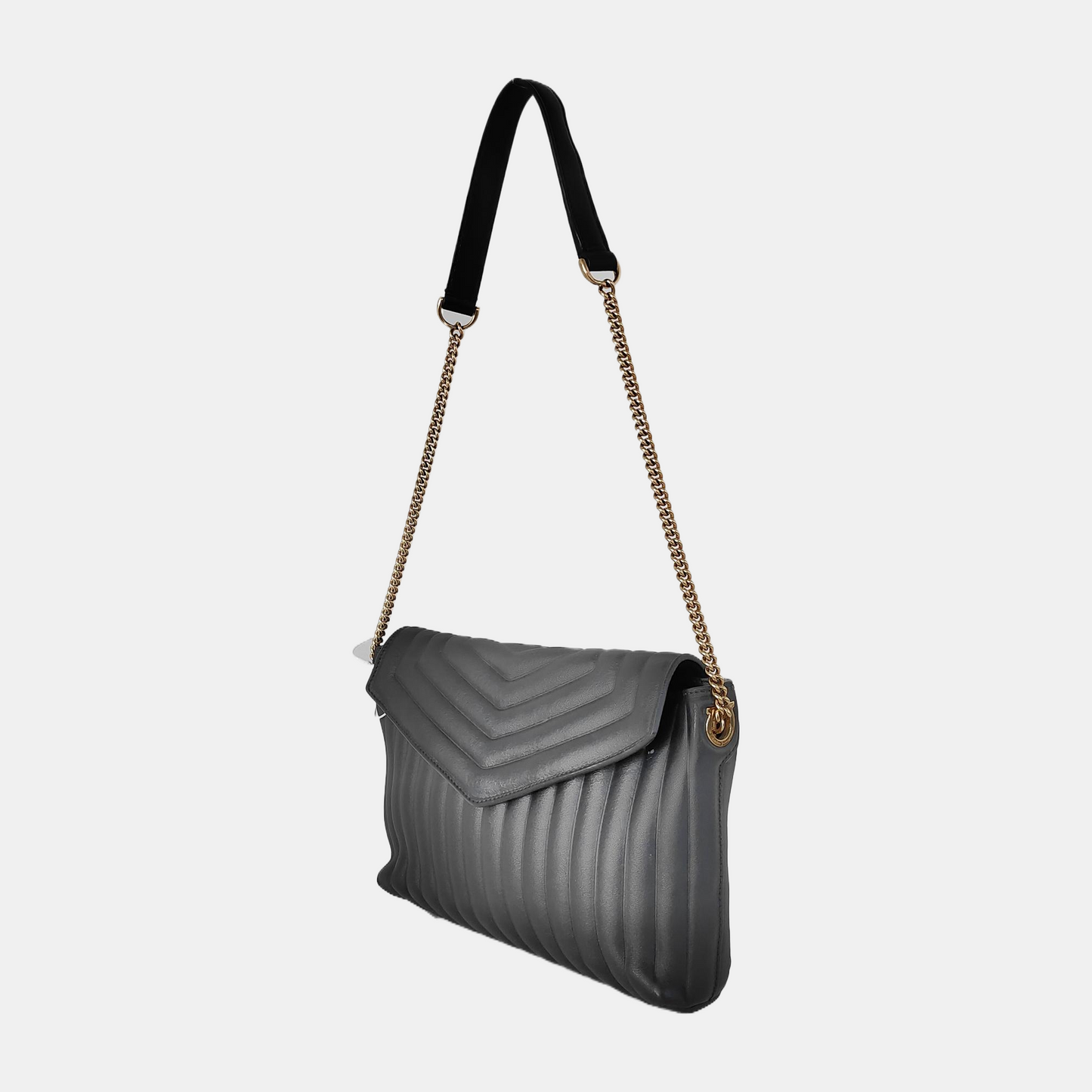FERRAGAMO Black Leather Quilted Single Shoulder Bag Golden hardware-(SKU)-941505709