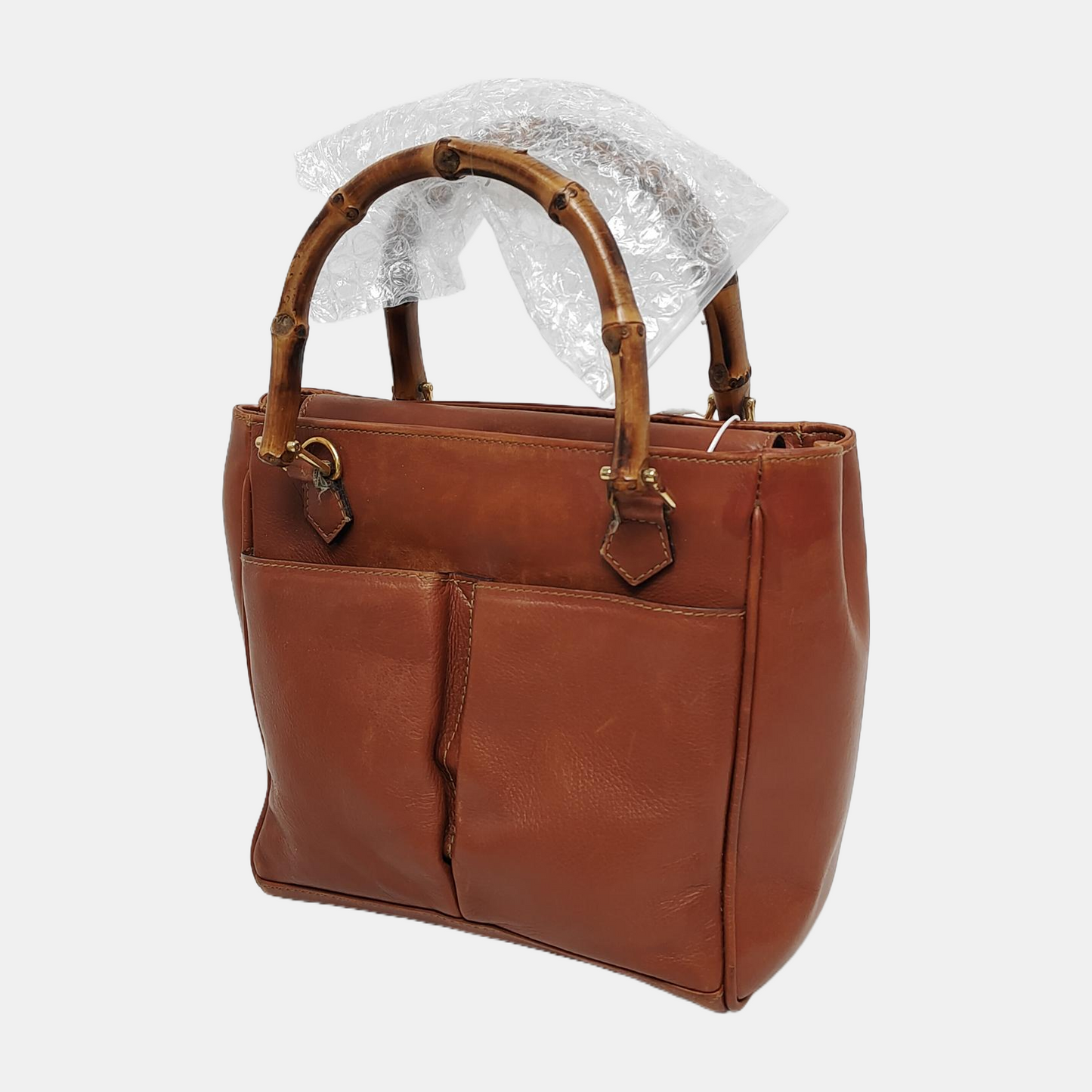 GUCCI Bamboo 1947 Brown cowhide bamboo handle handbag Golden hardware-(SKU)-945614292