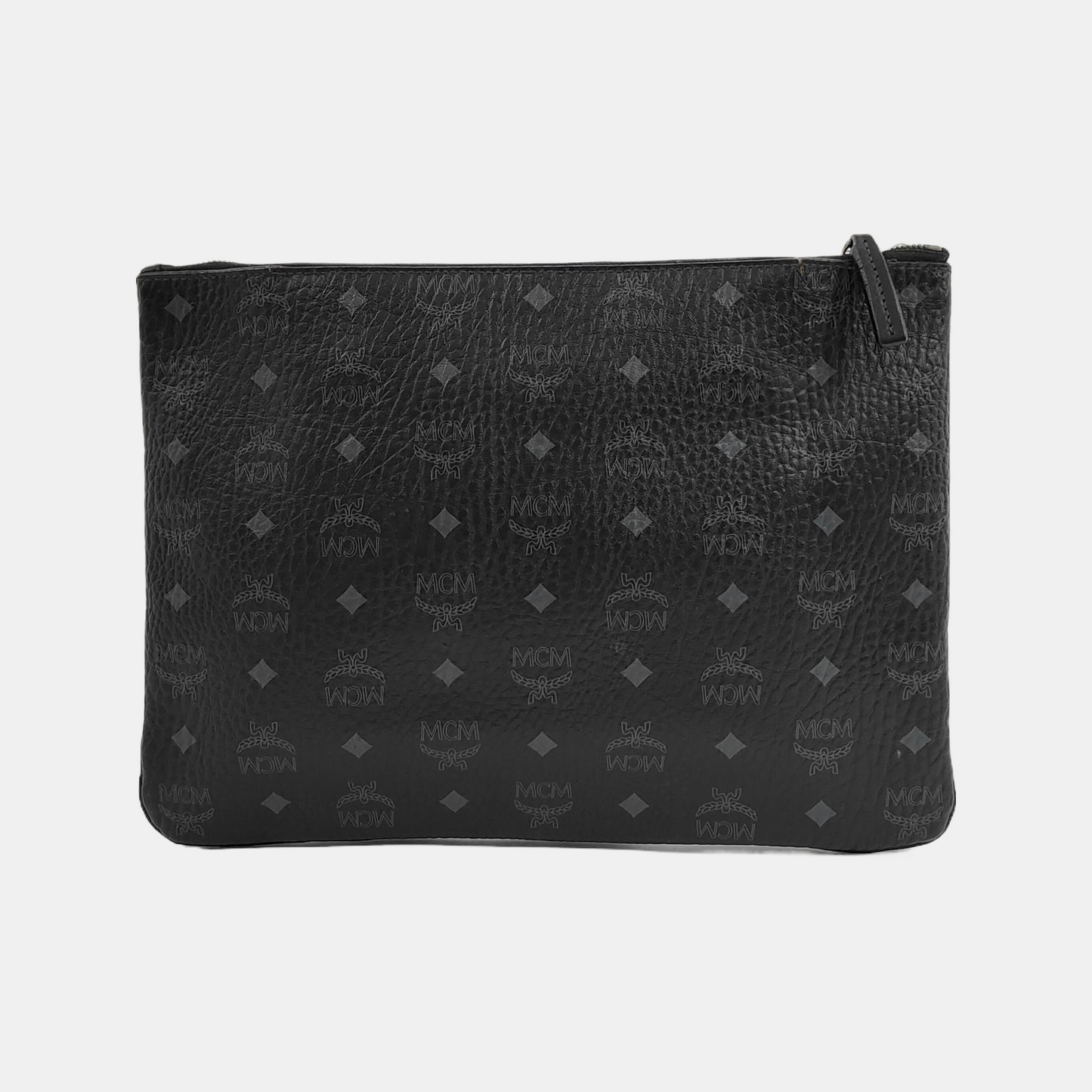 MCM ESSENTIAL Black coated canvas monogram handbag Silver Hardware-(SKU)-942090825