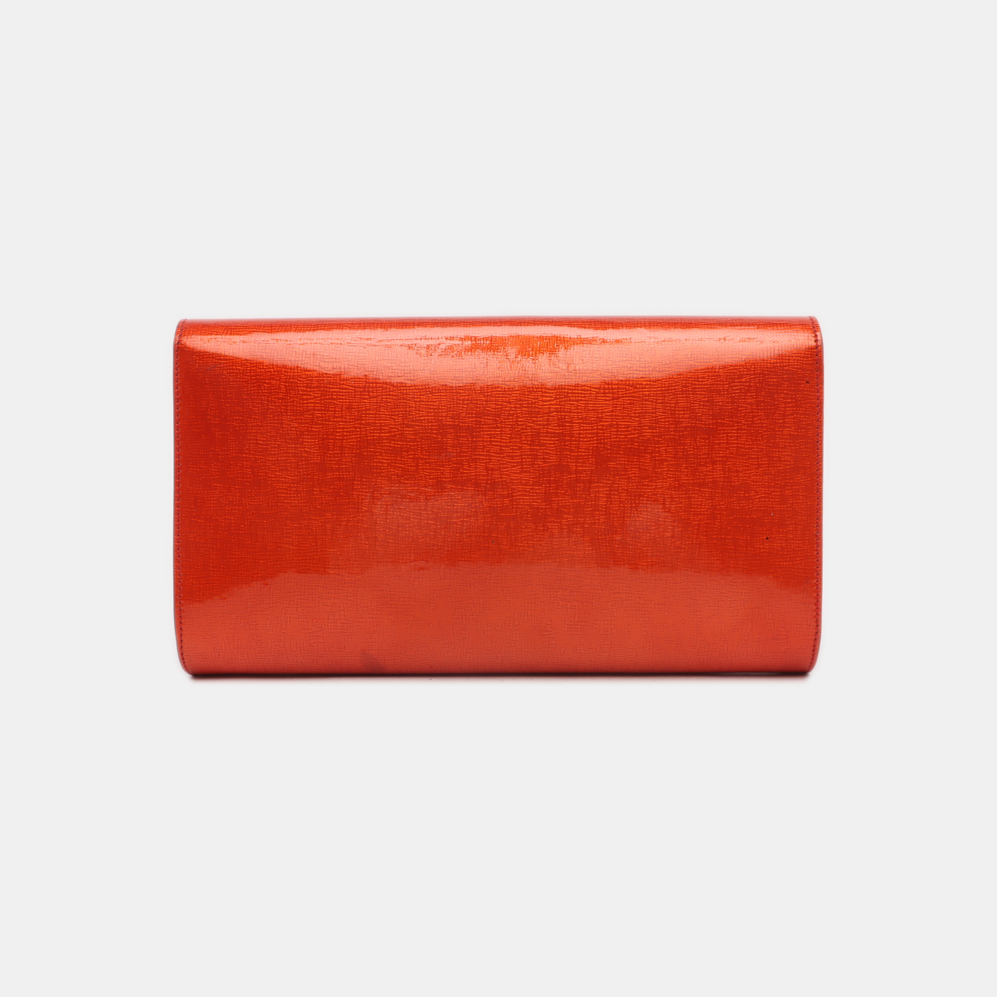 YSL BELLE JOUR Orange Leather Embossed Clutch Silver Hardware-(SKU)-13794790