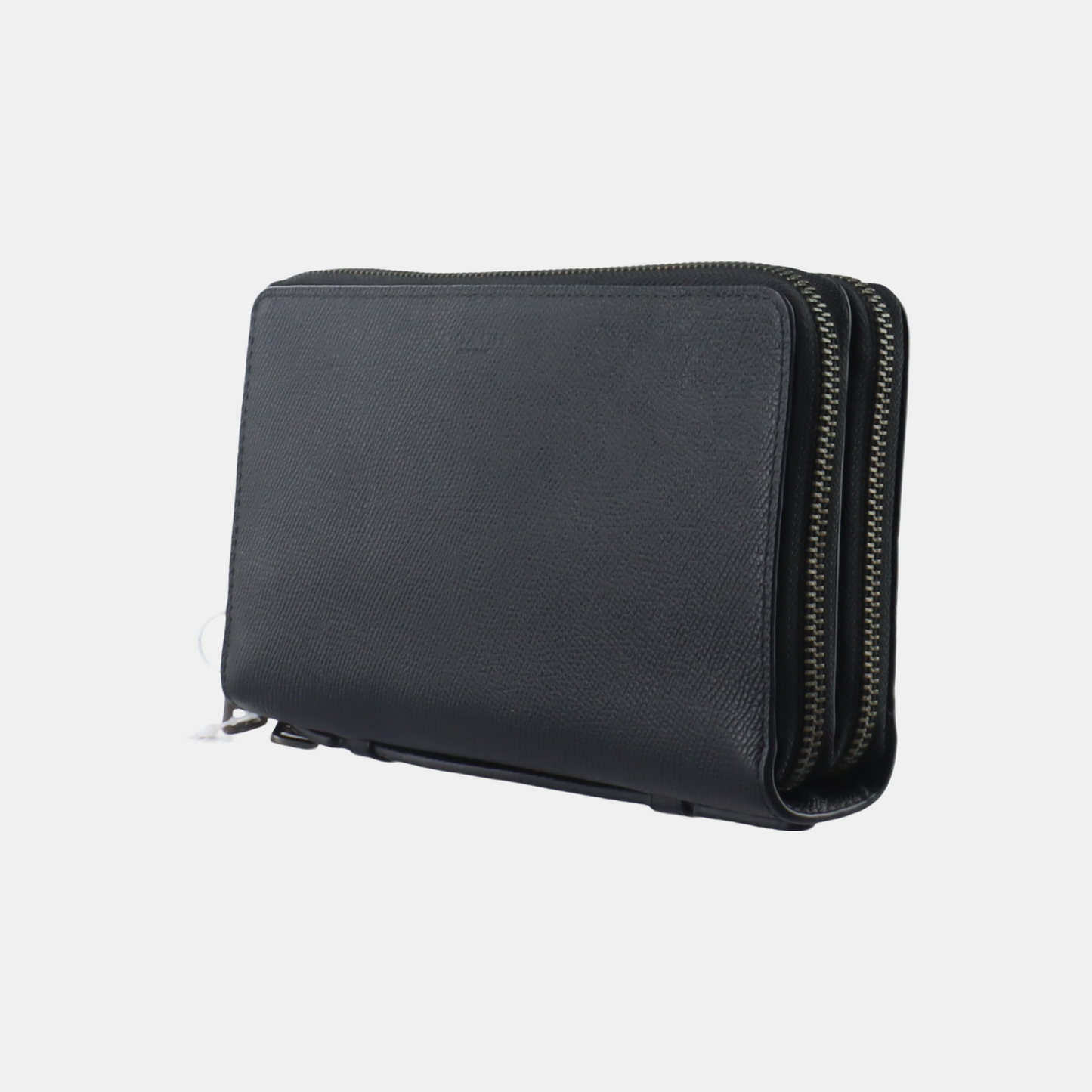 COACH Black Leather Clutch Black hardware Vintage model-(SKU)-931190990
