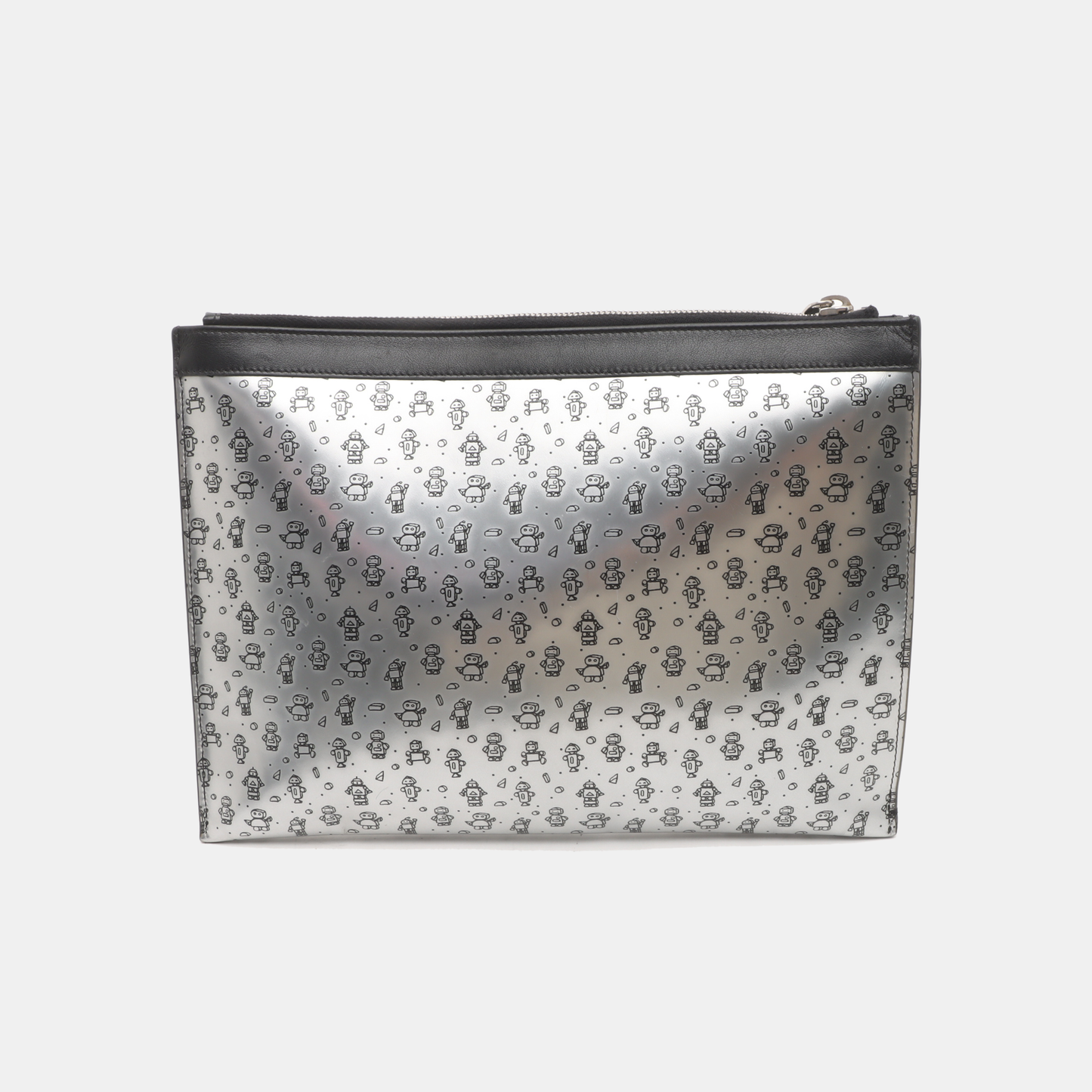 YSL Silver Cowhide Printed Handbag Silver Hardware-(SKU)-935155729