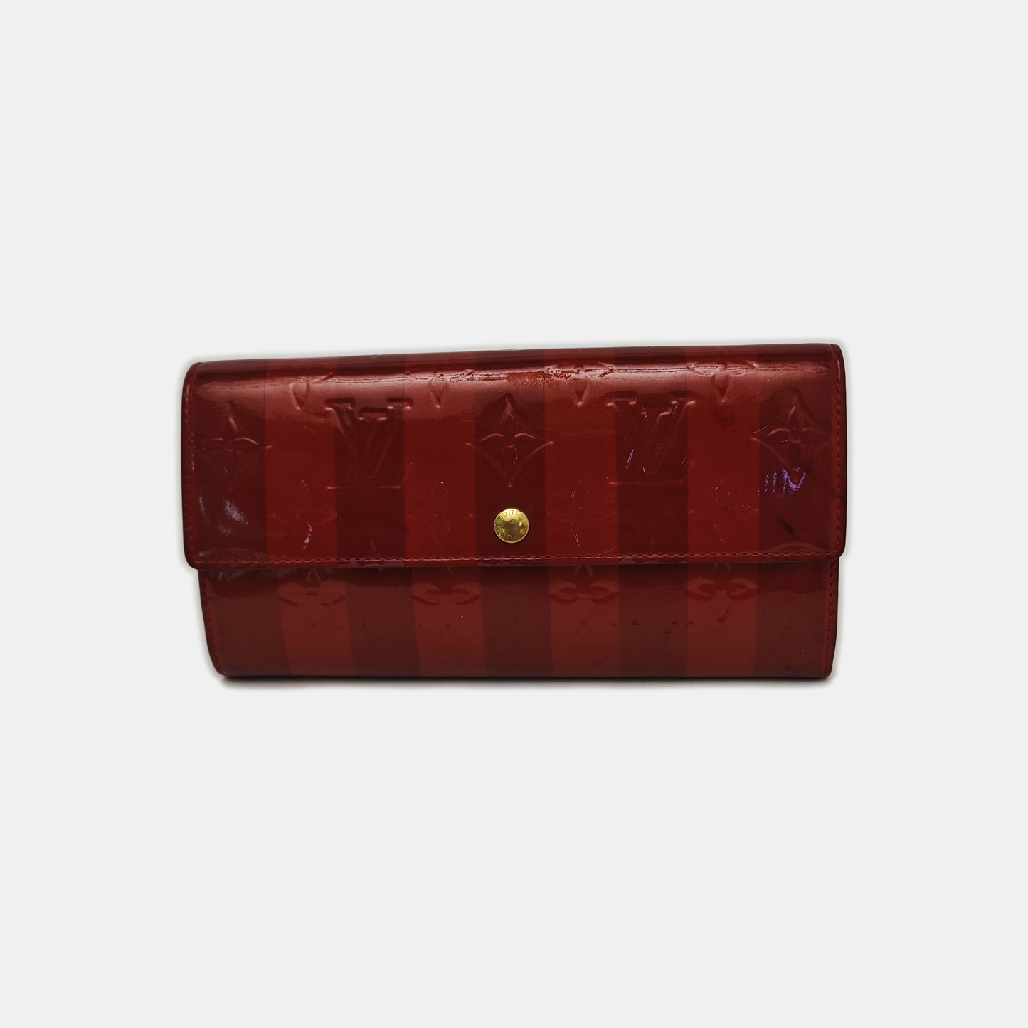 LOUIS VUITTON PORTE MONNAIE Multicolor Patent Leather Monogram Embossed Wallet Golden hardware-(SKU)-938255426