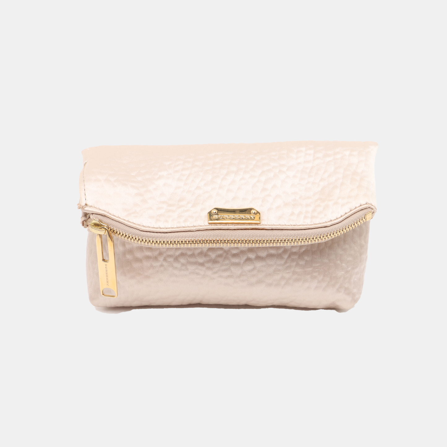 BURBERRY Champagne Satin Handbag Golden hardware-(SKU)-929982013