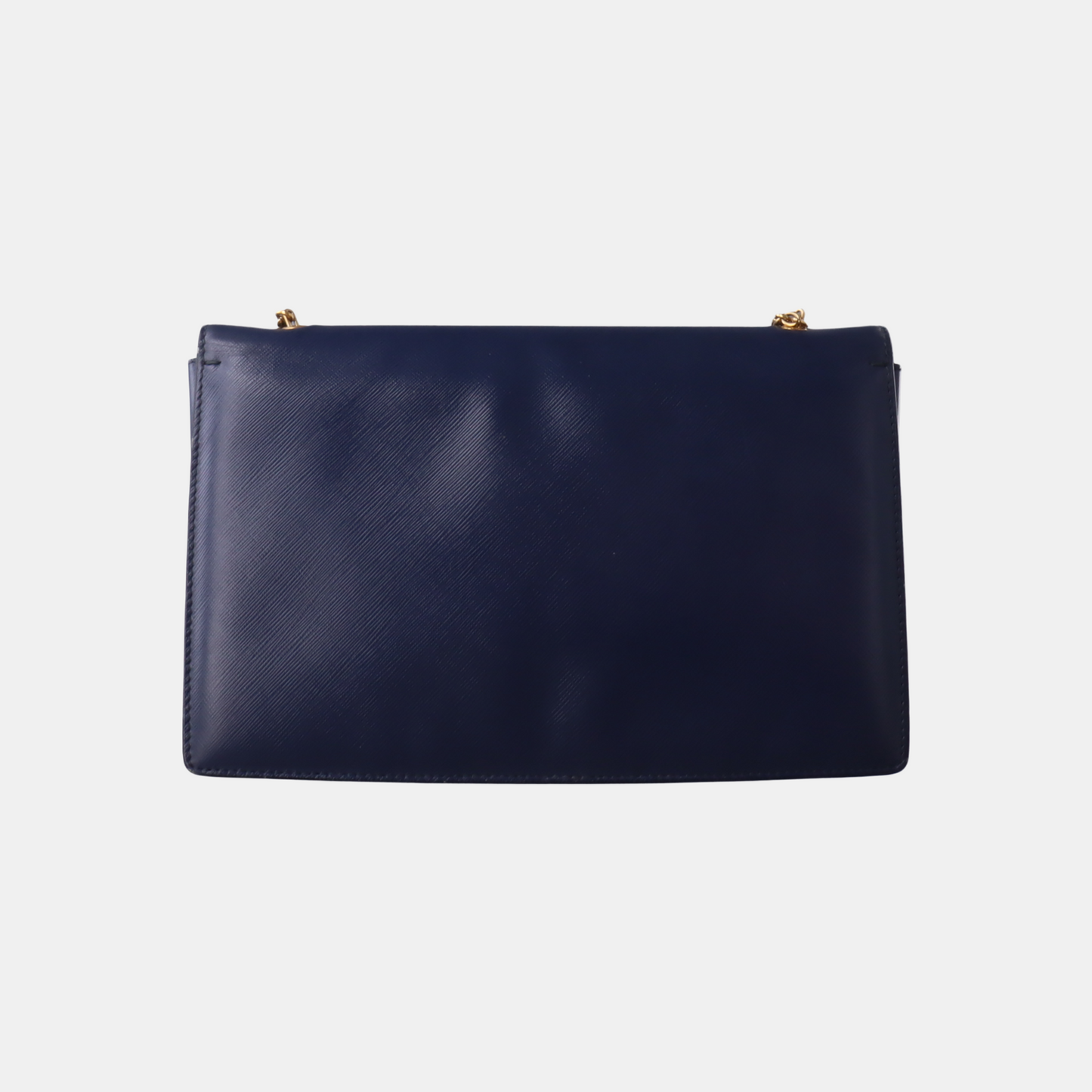 FERRAGAMO Ginny Blue Cowhide Crackle Crossbody Shoulder Bag Golden hardware-(SKU)-932733339