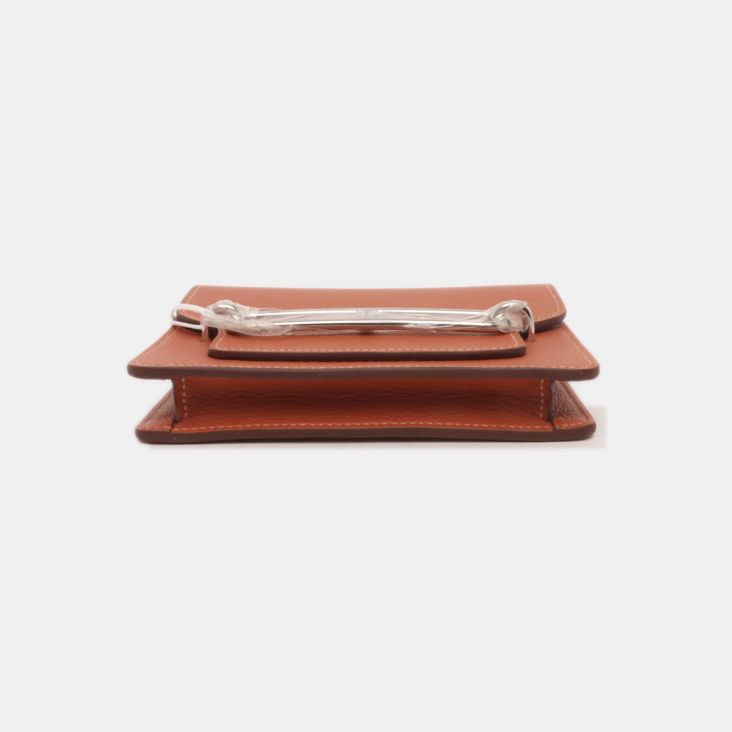 HERMÈS Roulis Slim Salmon Evercolor Leather Flap Wallet Silver Hardware Z Inside Pocket Complete Accessories-(SKU)-928395278