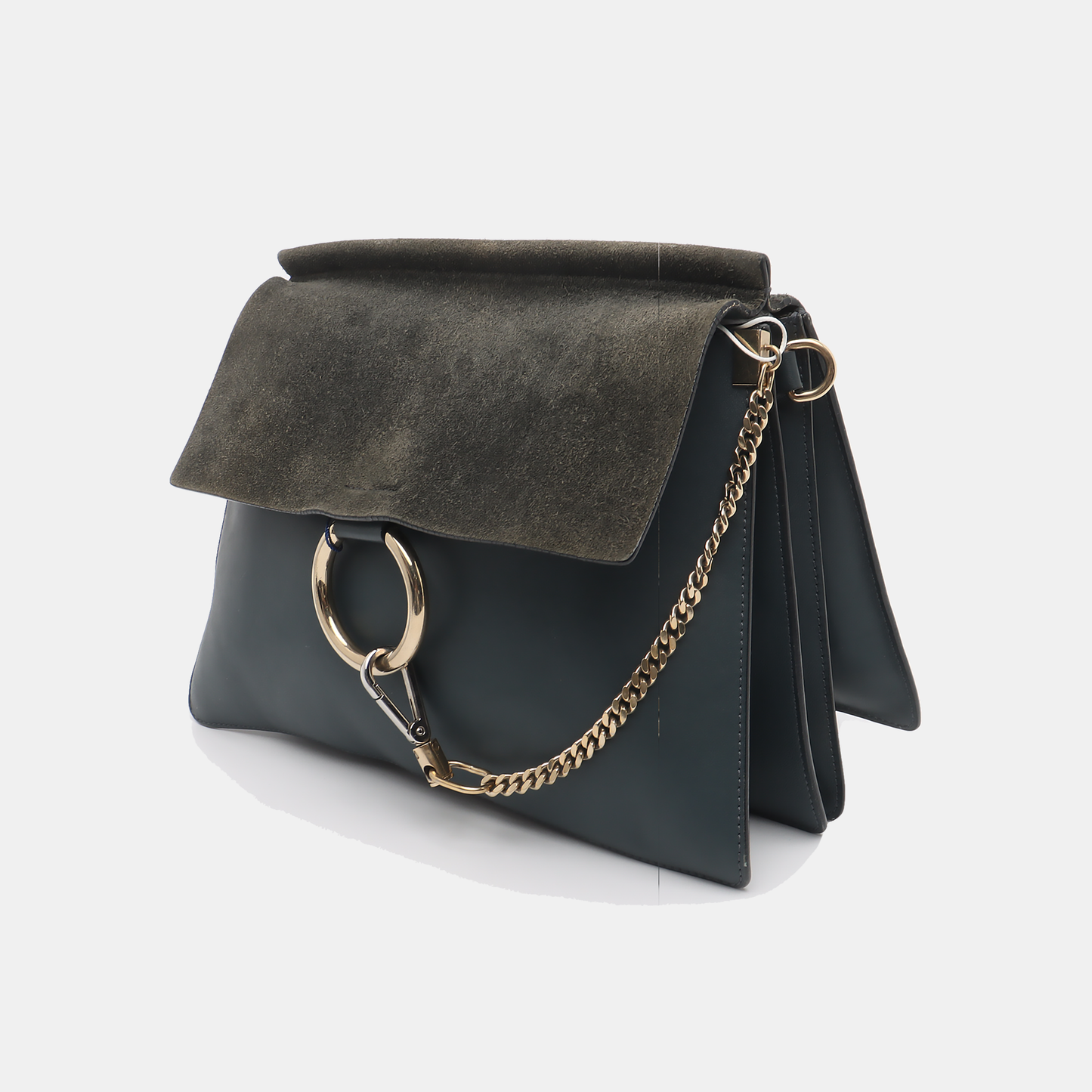 Chloé Faye Medium size Color block cowhide shoulder bag crossbody bag Golden hardware Removable shoulder strap-(SKU)-936442093