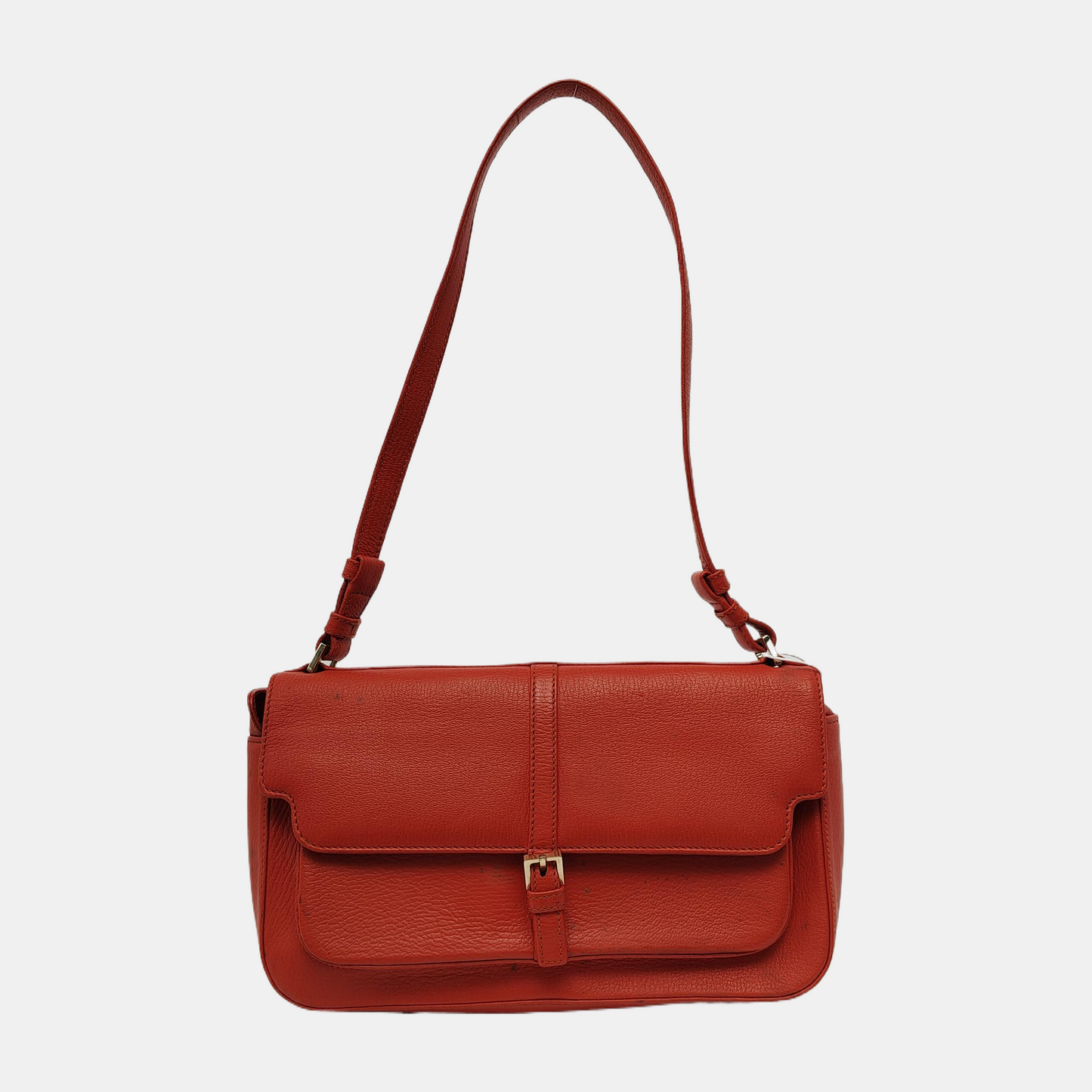 CELINE Red Calf Leather Crossbody Shoulder Bag Tote Golden hardware-(SKU)-941984200