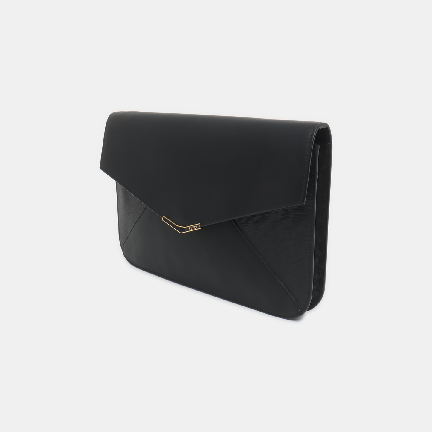 FENDI 2 Jours Black Cowhide Clutch Golden hardware-(SKU)-938664710