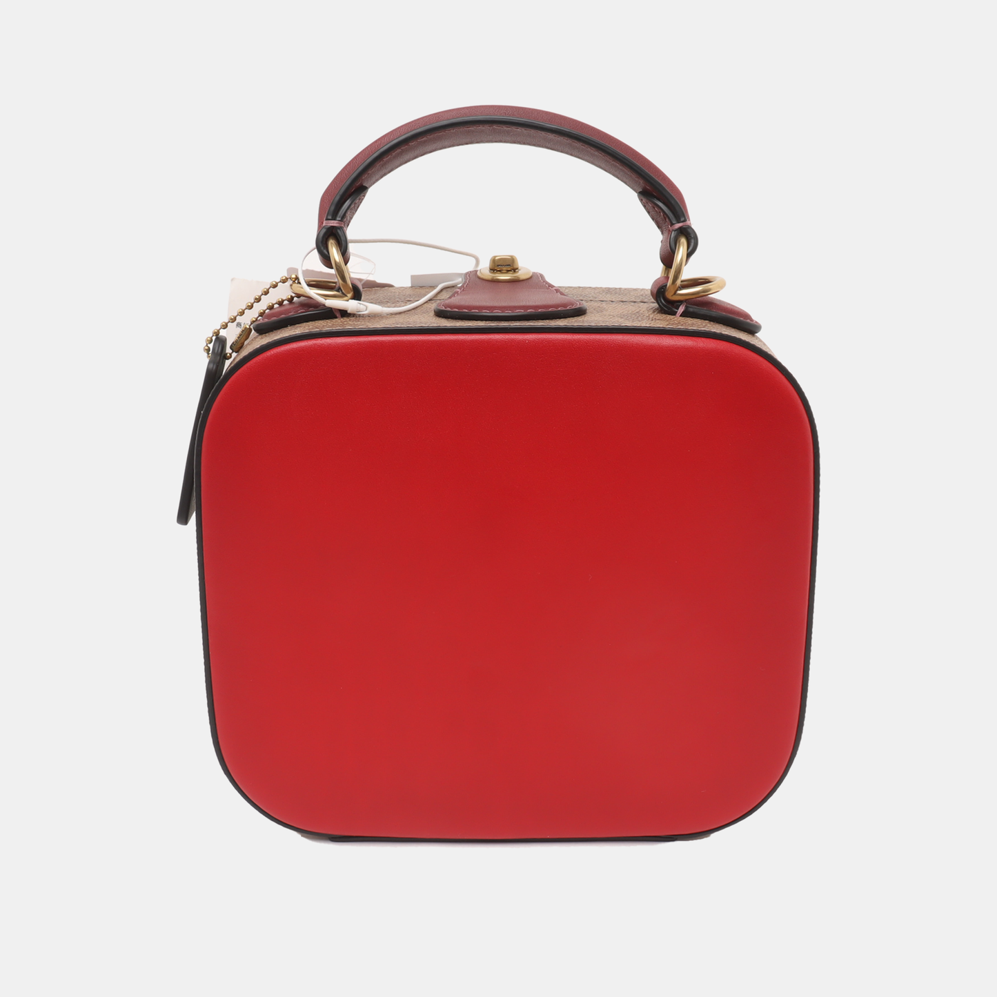 COACH Lunar New Year Red Coated Canvas Monogrammed Print Shoulder Bag Golden hardware Removable shoulder strap-(SKU)-933507798