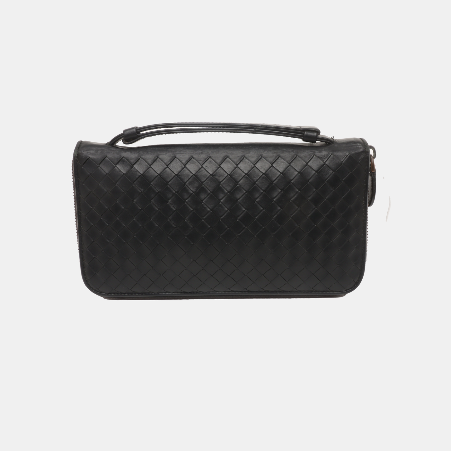 BOTTEGA VENETA Black Cowhide Woven Wallet Black hardware-(SKU)-932935096
