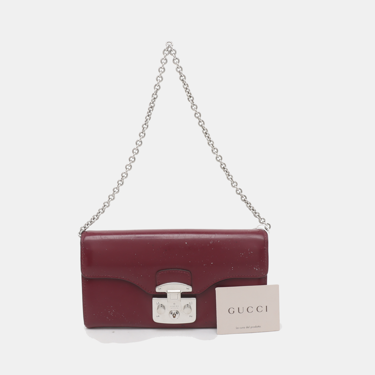 GUCCI Plum Purple Cowhide Tote Bag Silver Hardware Removable shoulder strap-(SKU)-938135471