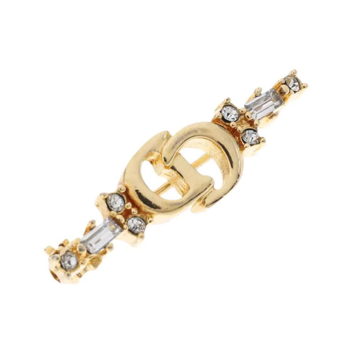 DIOR Petit CD金色合金,人造钻石镶嵌胸针-(SKU)-942848314