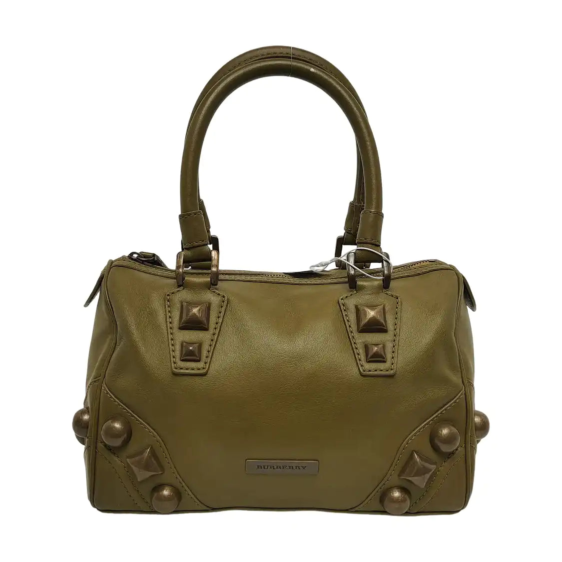 BURBERRY Green Cowhide Studs Handbag Golden hardware-(SKU)-944901889