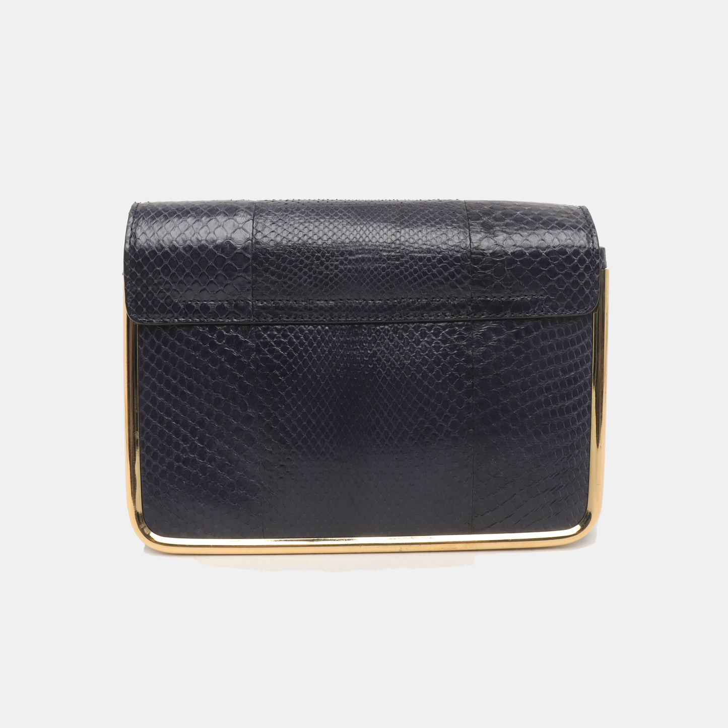 Chloé Sally Small size Dark Blue Snake Skin Crossbody Bag Golden hardware-(SKU)-935267060
