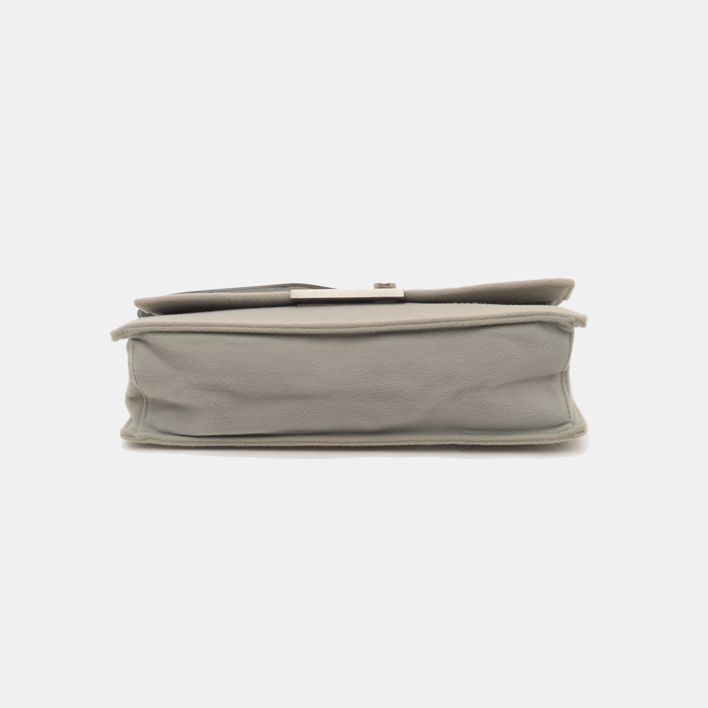 FERRAGAMO Gray Fabric Shoulder Bag Silver Hardware-(SKU)-939066983