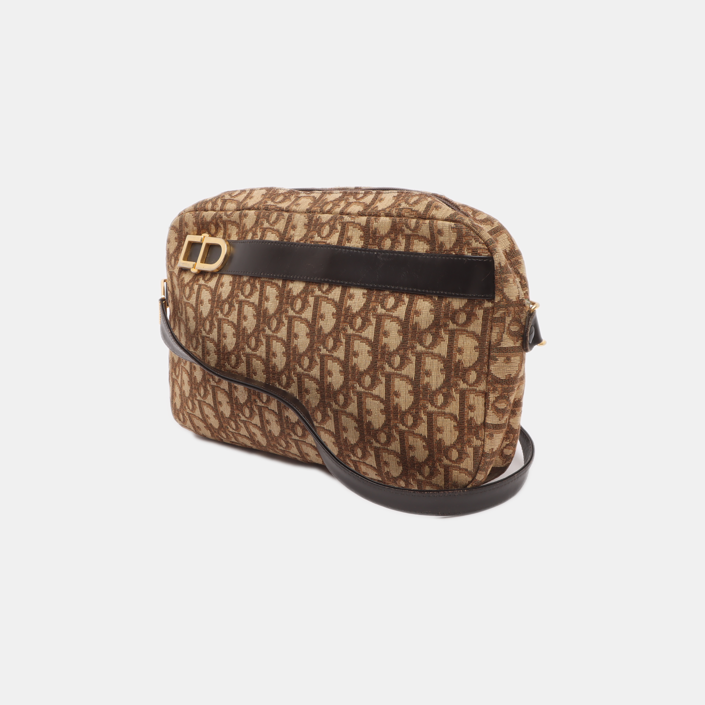 DIOR Camera Bag Khaki Canvas Monogram Single Shoulder Bag Crossbody Bag Golden hardware Vintage model-(SKU)-13444186
