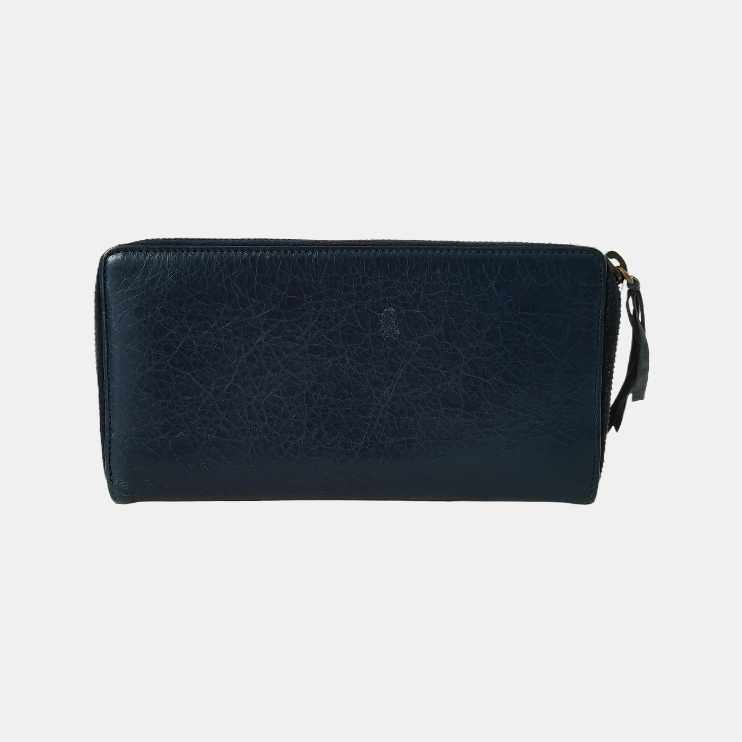 BALENCIAGA Classic City Dark blue cowhide studded biker bag wallet Golden hardware-(SKU)-942566519