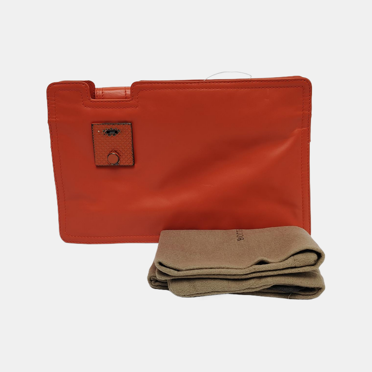 BOTTEGA VENETA Orange Calfskin Handbag Black hardware-(SKU)-942213251