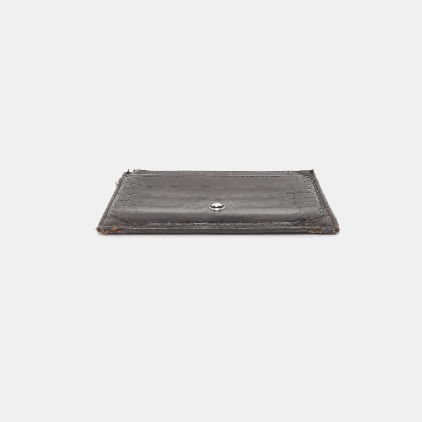 MONTBLANC Black Leather Textured Card Case Silver Hardware-(SKU)-938883863