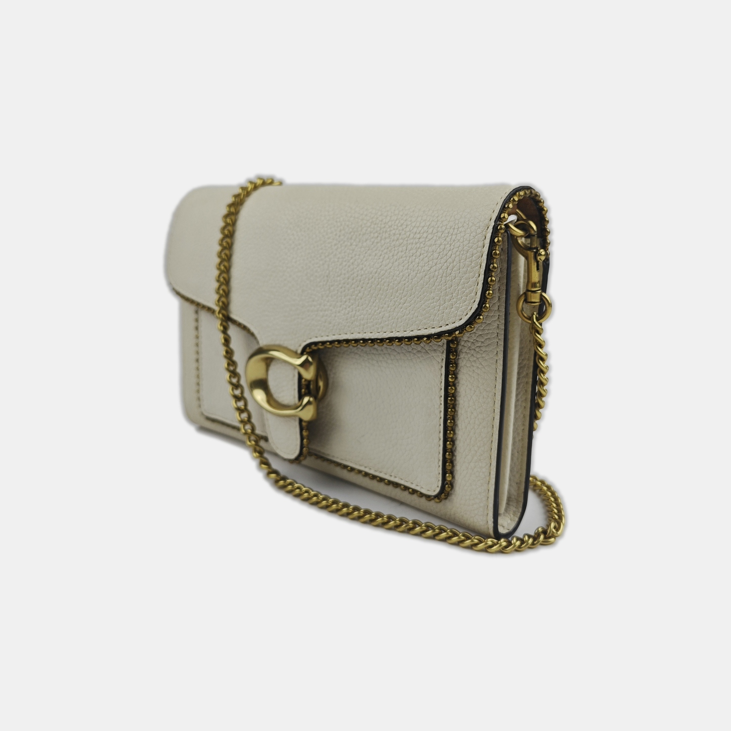 COACH TABBY White Leather Single Shoulder Bag Golden hardware Removable shoulder strap-(SKU)-939762938