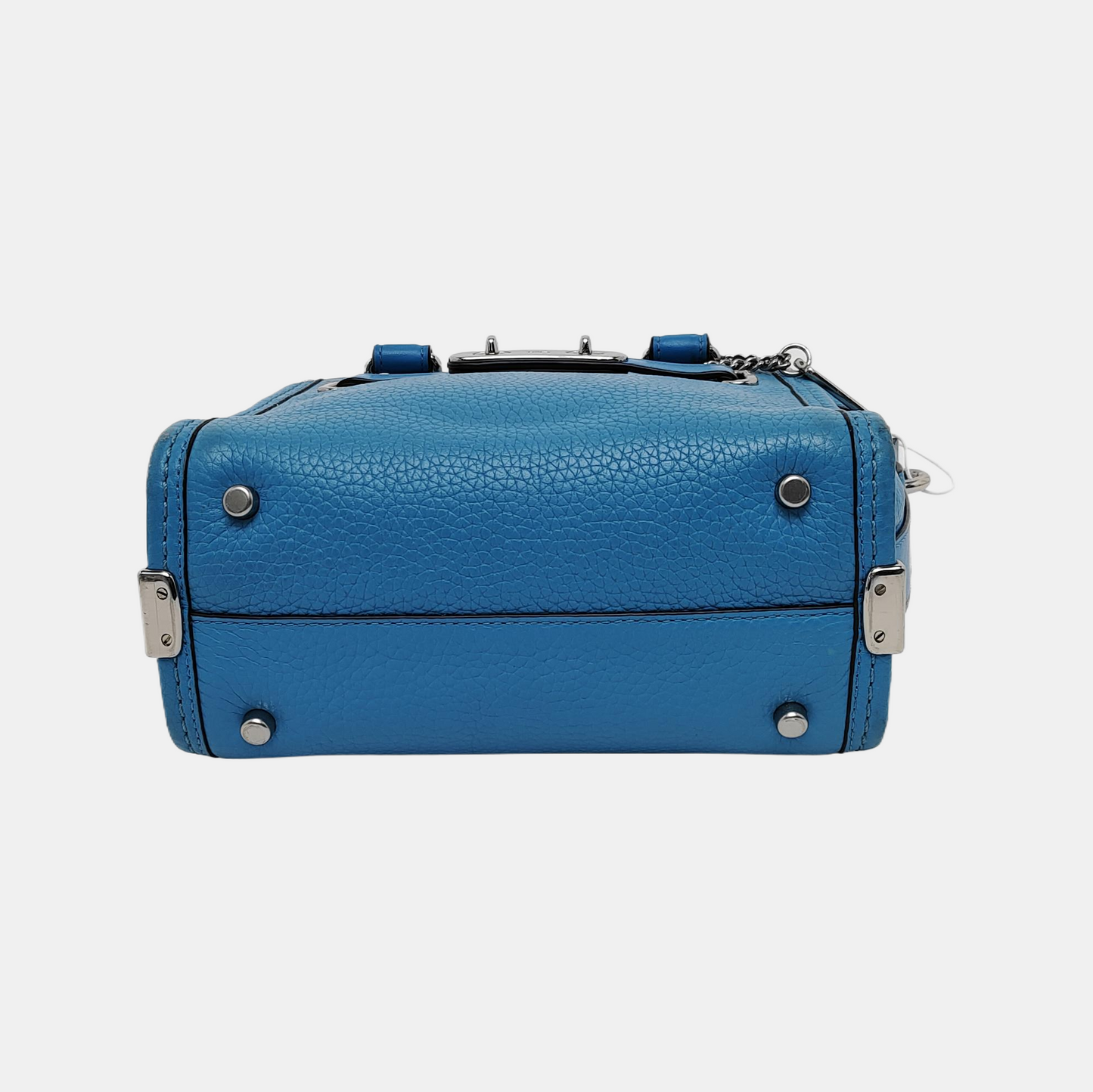 COACH SWAGGER Blue Cowhide Single Shoulder Bag Sling Bag Tote Silver Hardware Removable shoulder strap-(SKU)-940539626