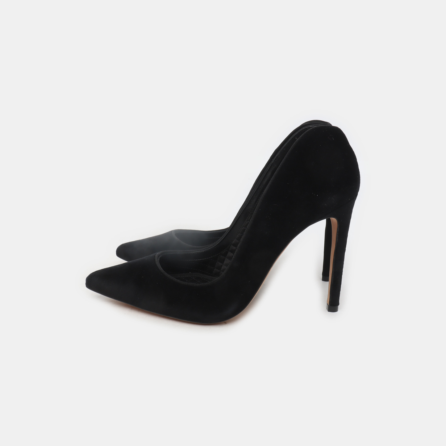 Alexander McQUEEN 37code Summer Black Suede Leather Women's High Heels-(SKU)-13863672