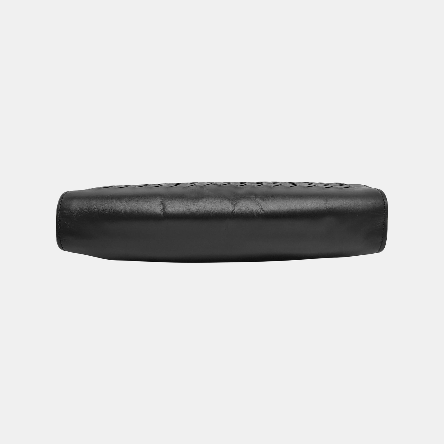 BOTTEGA VENETA Black Calf Leather Woven Clutch Black hardware-(SKU)-945681166