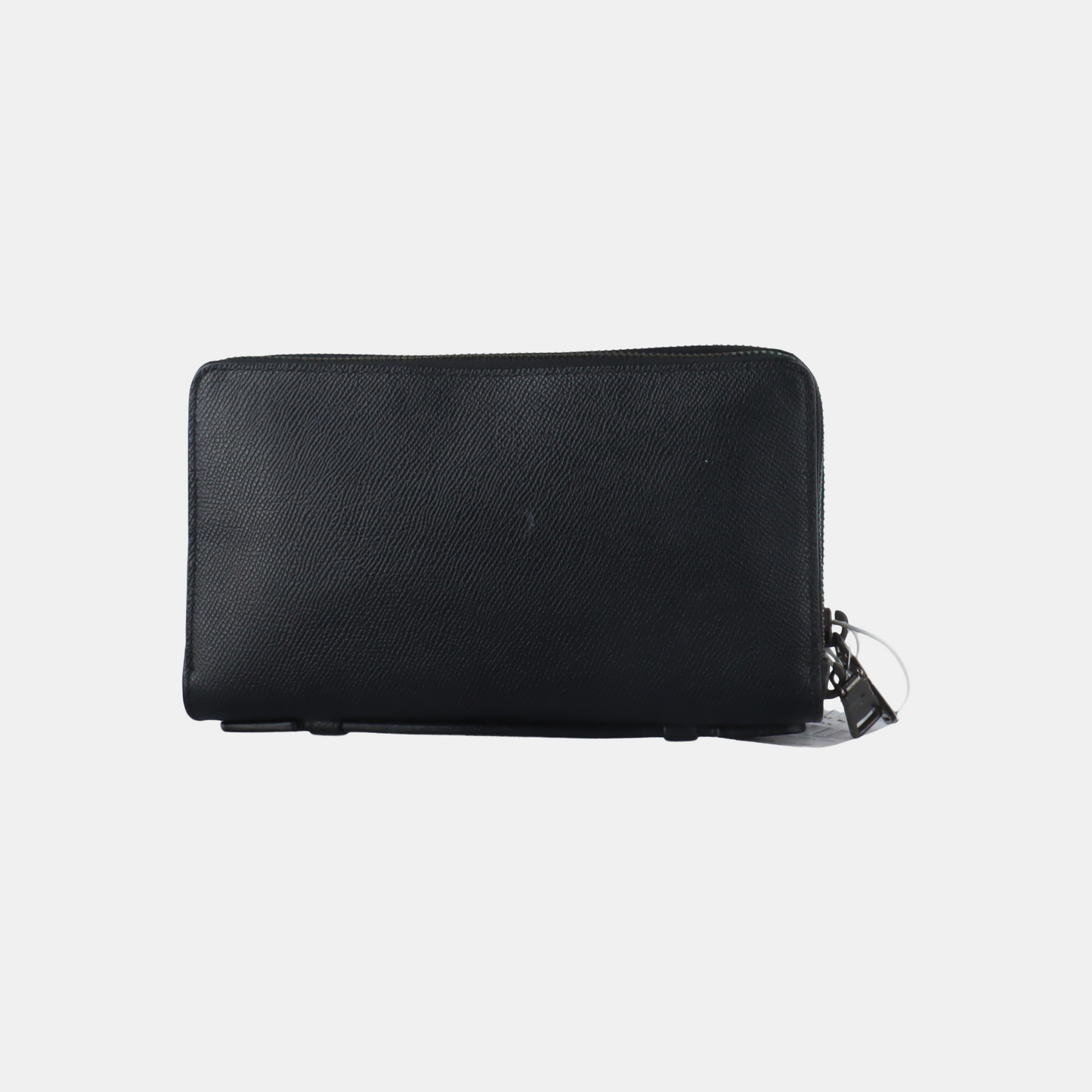 COACH Black Leather Clutch Black hardware Vintage model-(SKU)-931190990
