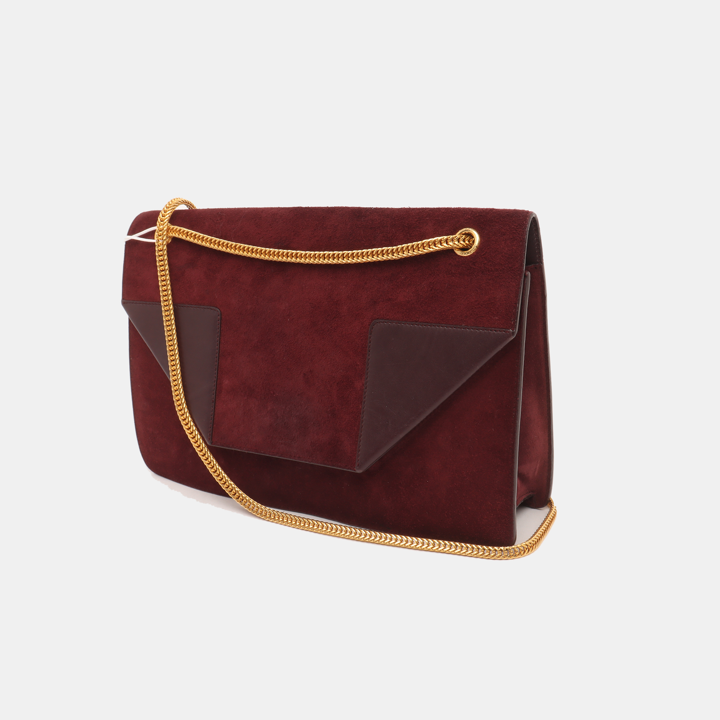 YSL VINTAGE BETTY Burgundy suede leather single shoulder bag crossbody bag Golden hardware-(SKU)-14285934