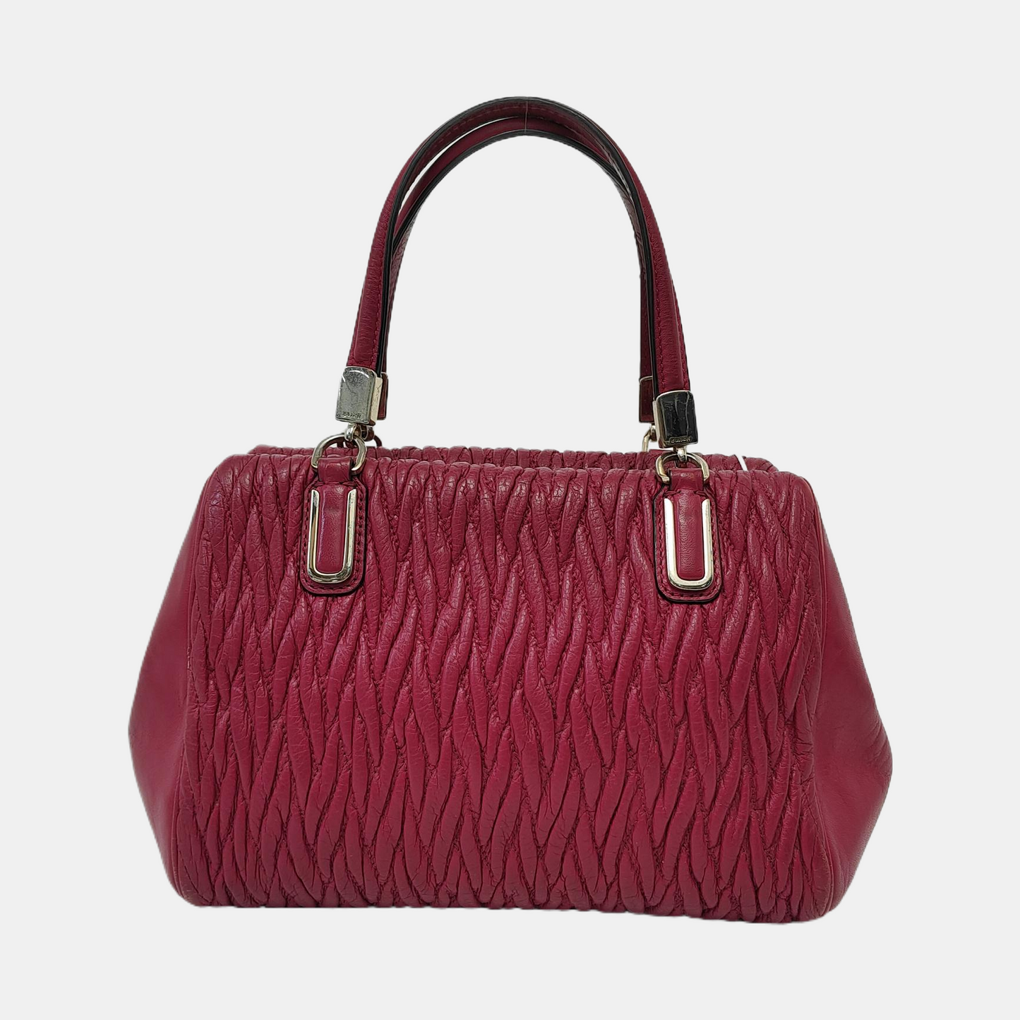 COACH MADISON Fuchsia Leather Single Shoulder Handbag Crossbody Golden hardware-(SKU)-941851369