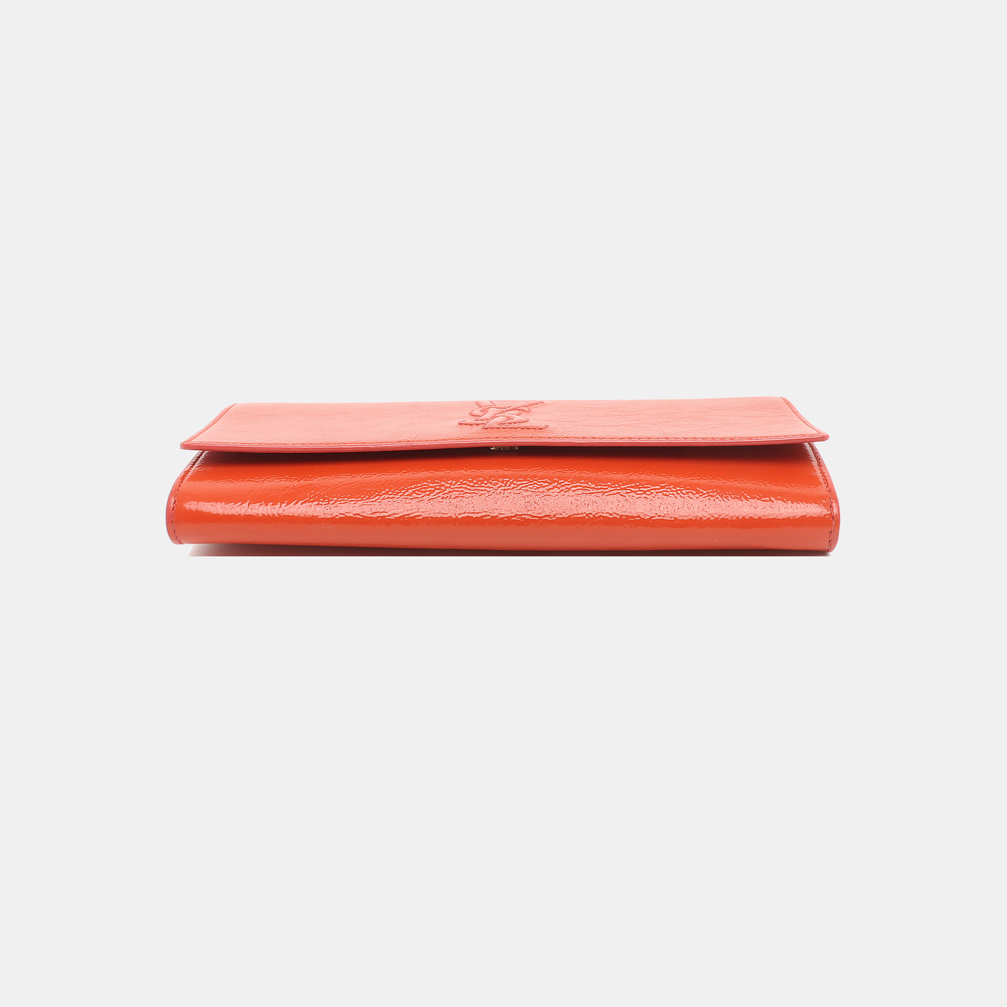 YSL BELLE JOUR Orange Patent Leather Embossed Clutch Golden hardware-(SKU)-931375952