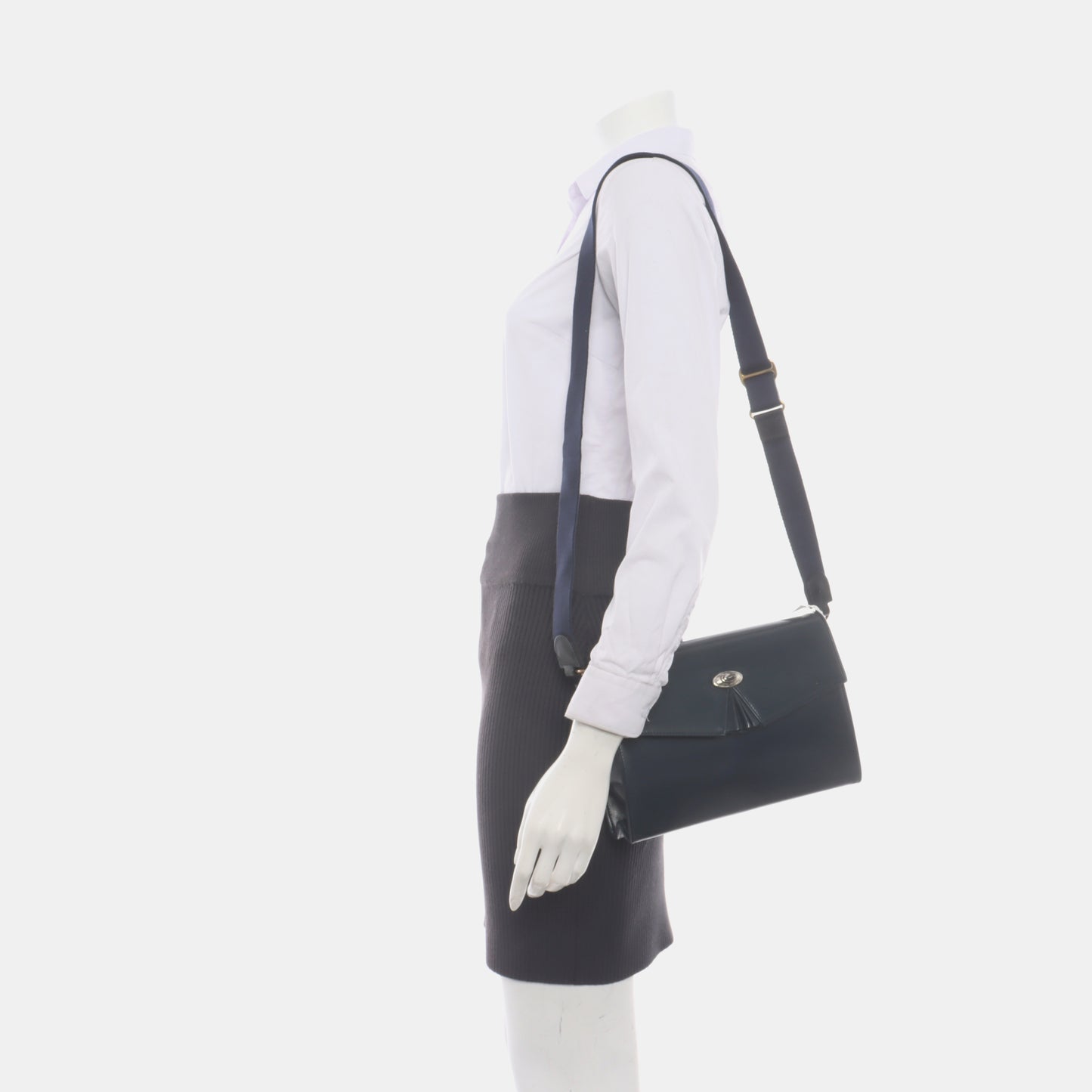 GUCCI Dark blue cowhide shoulder bag Silver Hardware-(SKU)-933996444