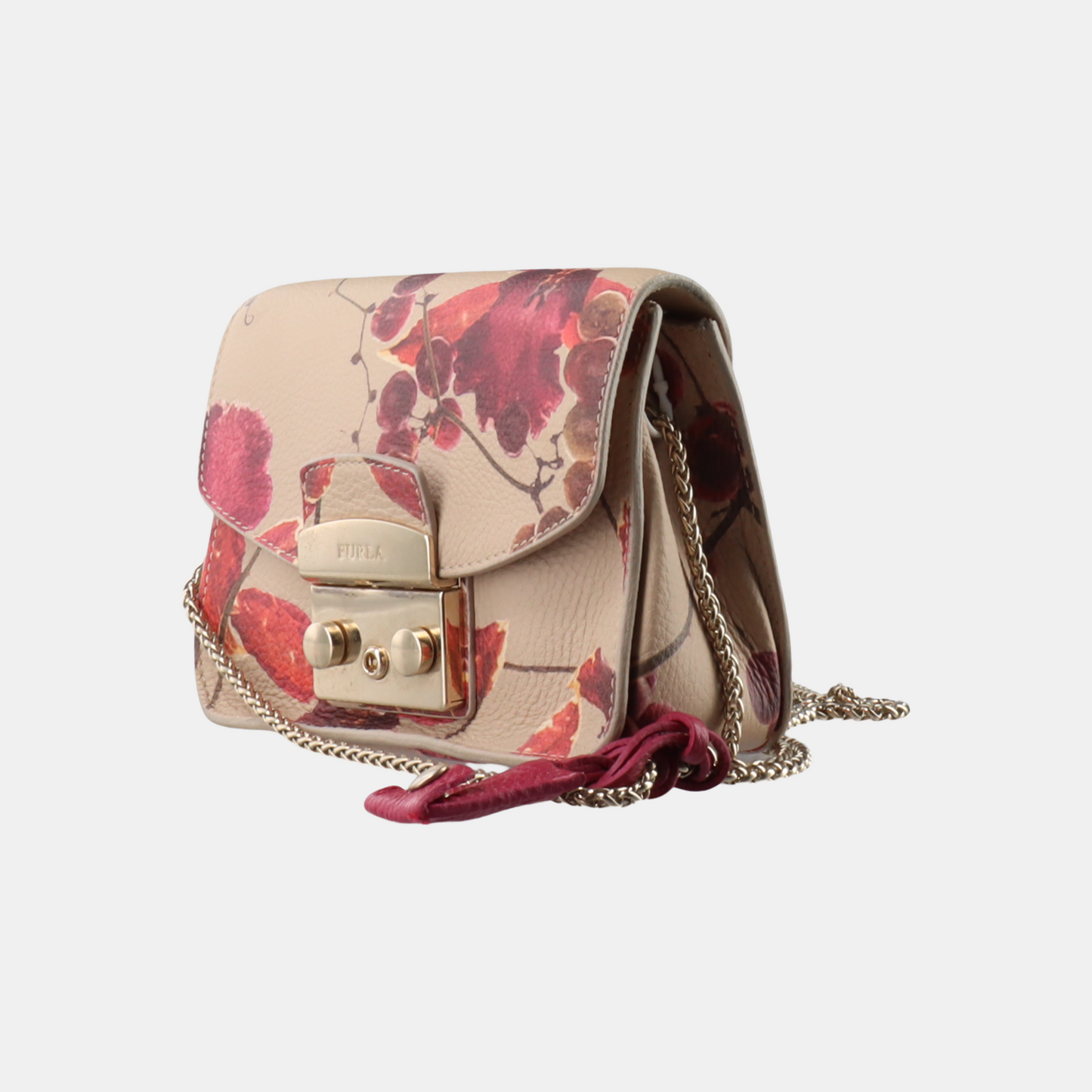 FURLA Metropolis Multicolor Leather Printed Sling Bag with Shoulder Golden hardware Removable shoulder strap-(SKU)-14449646