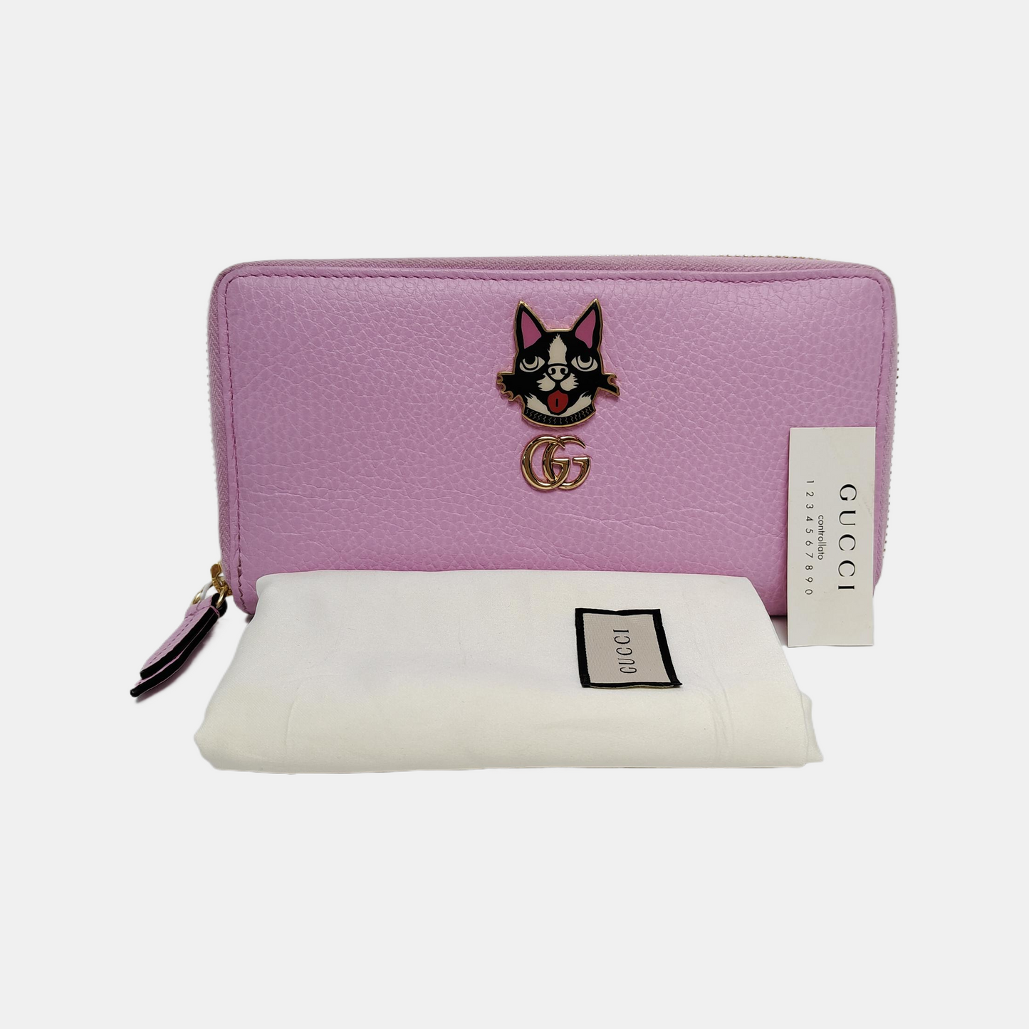 GUCCI GG Marmont Fuchsia Cowhide Badge Wallet Golden hardware-(SKU)-941729773