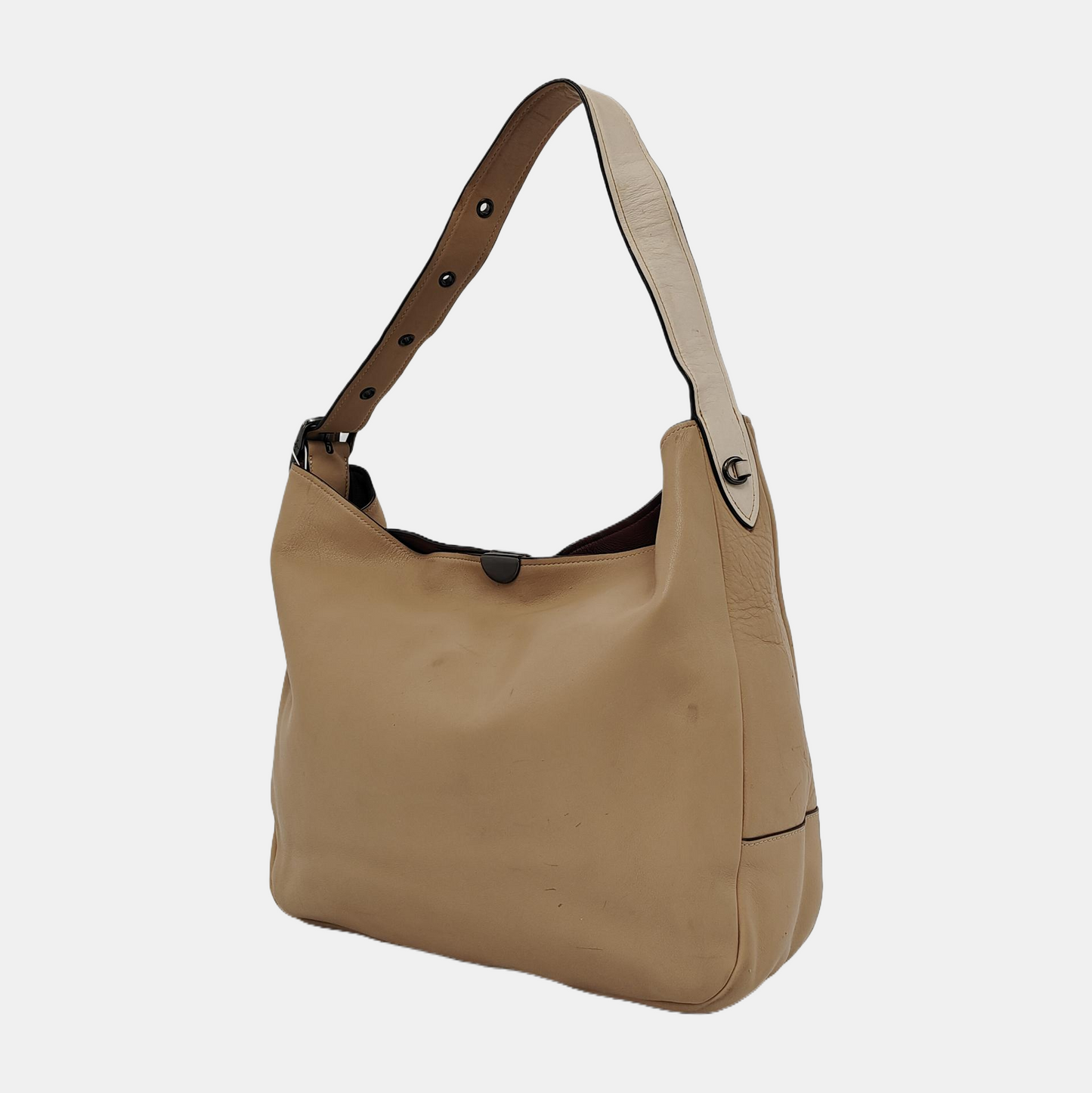 COACH Khaki cowhide single shoulder bag Black hardware-(SKU)-943933667