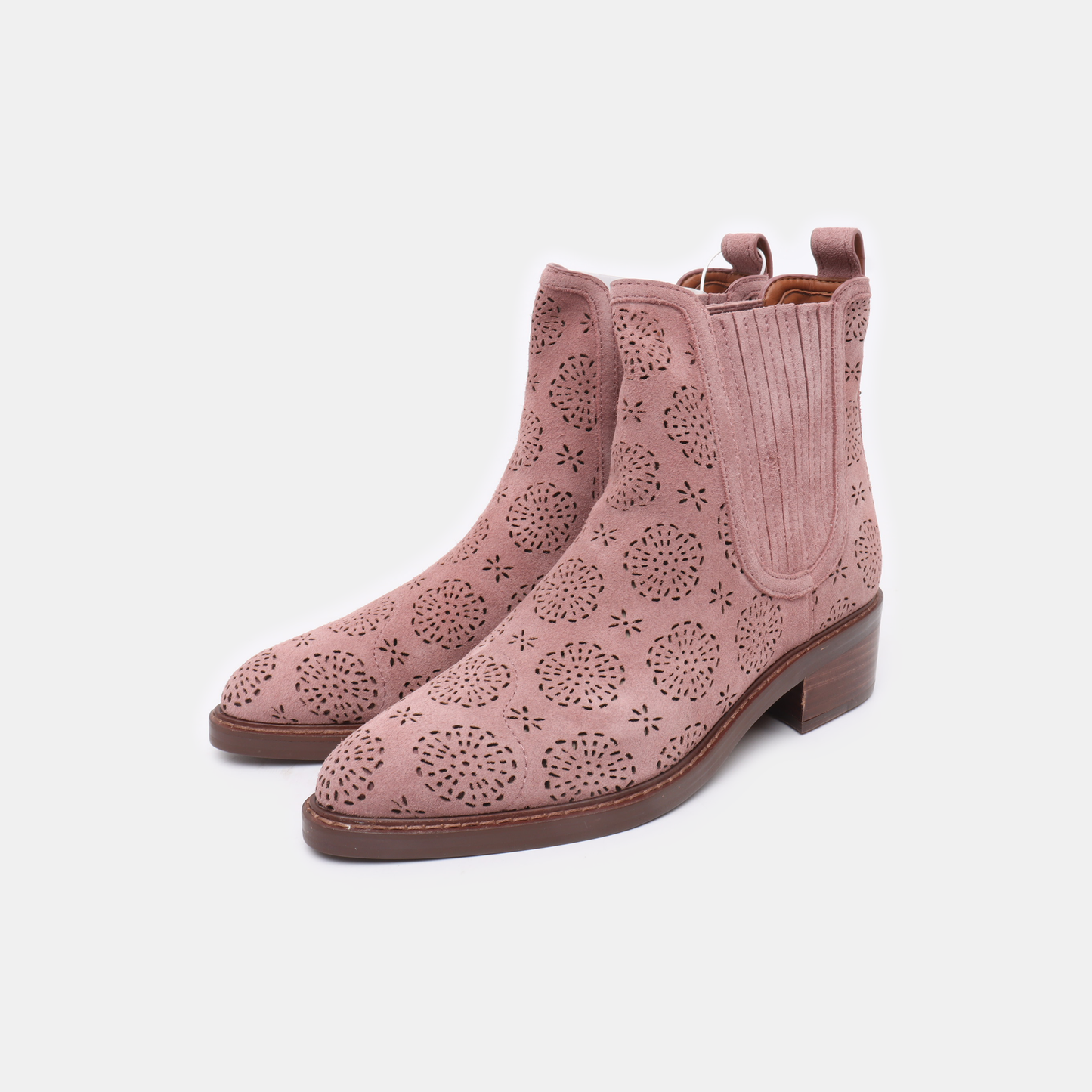COACH 38.5code Spring Pink Suede Women's Short Boots-(SKU)-941856315