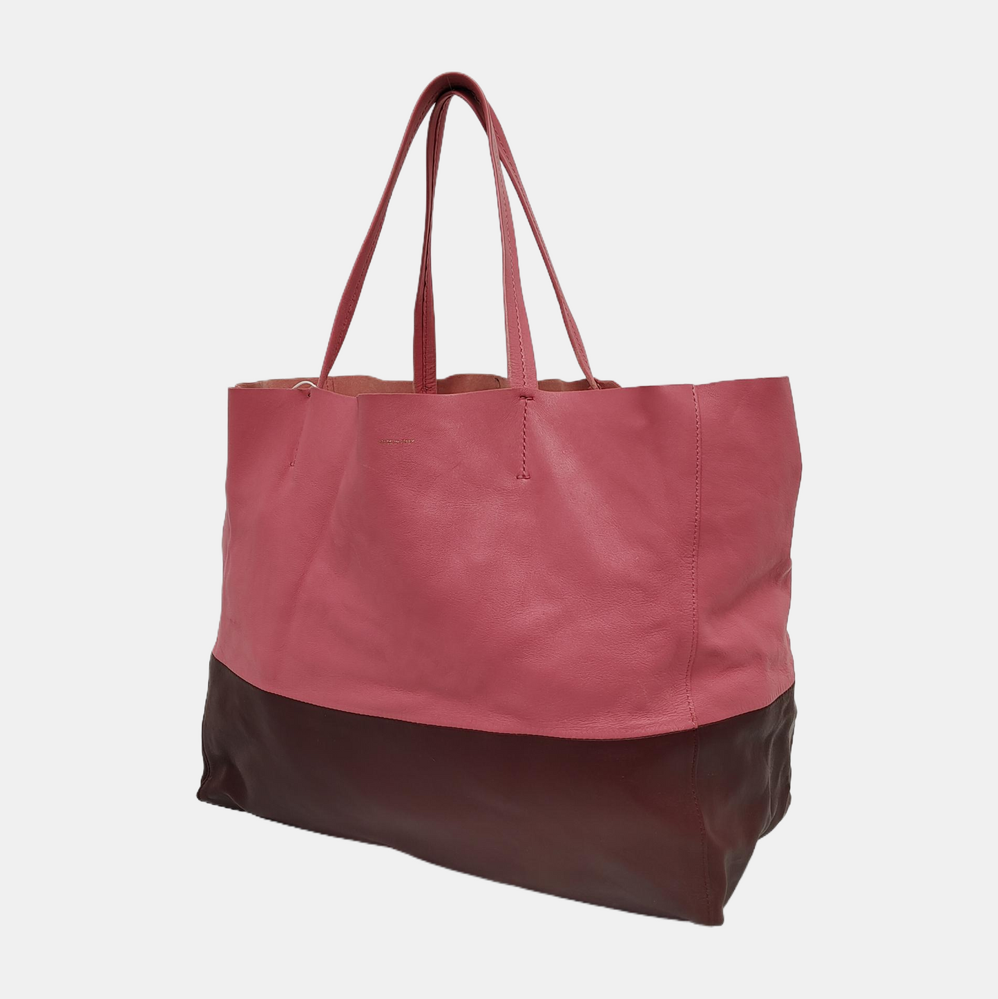 CELINE VERTICAL CABAS Pink Leather Tote Bag Golden hardware-(SKU)-944804714