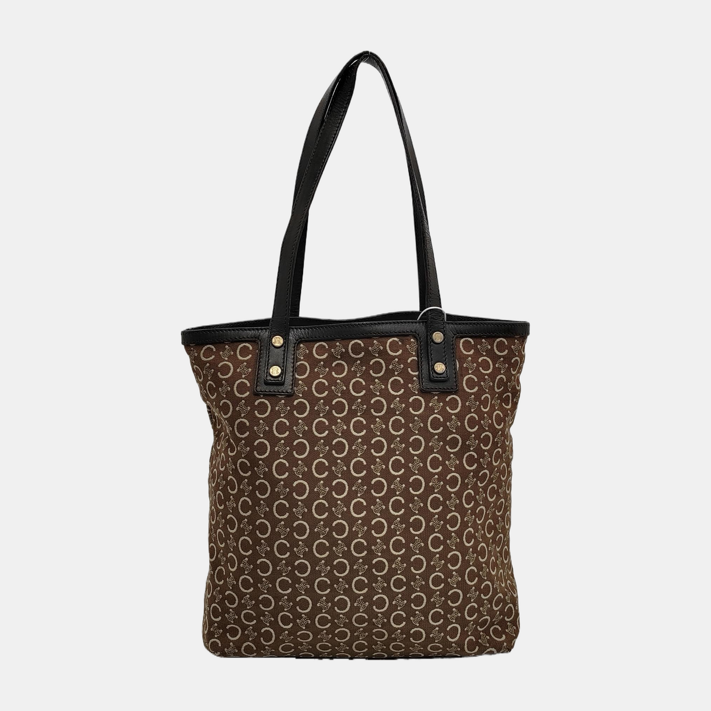 CELINE Brown Canvas Triumph Single Shoulder Bag Tote Bag Golden hardware-(SKU)-945086519
