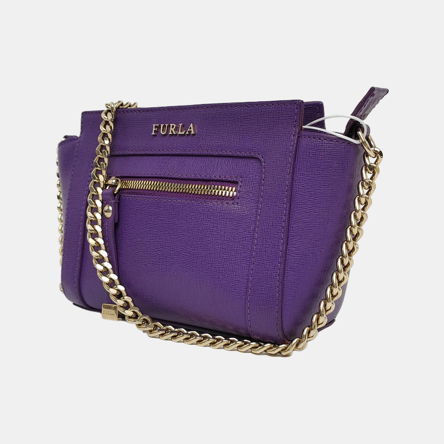 FURLA Purple Leather Sling Bag Crossbody Bag Golden hardware-(SKU)-941286665