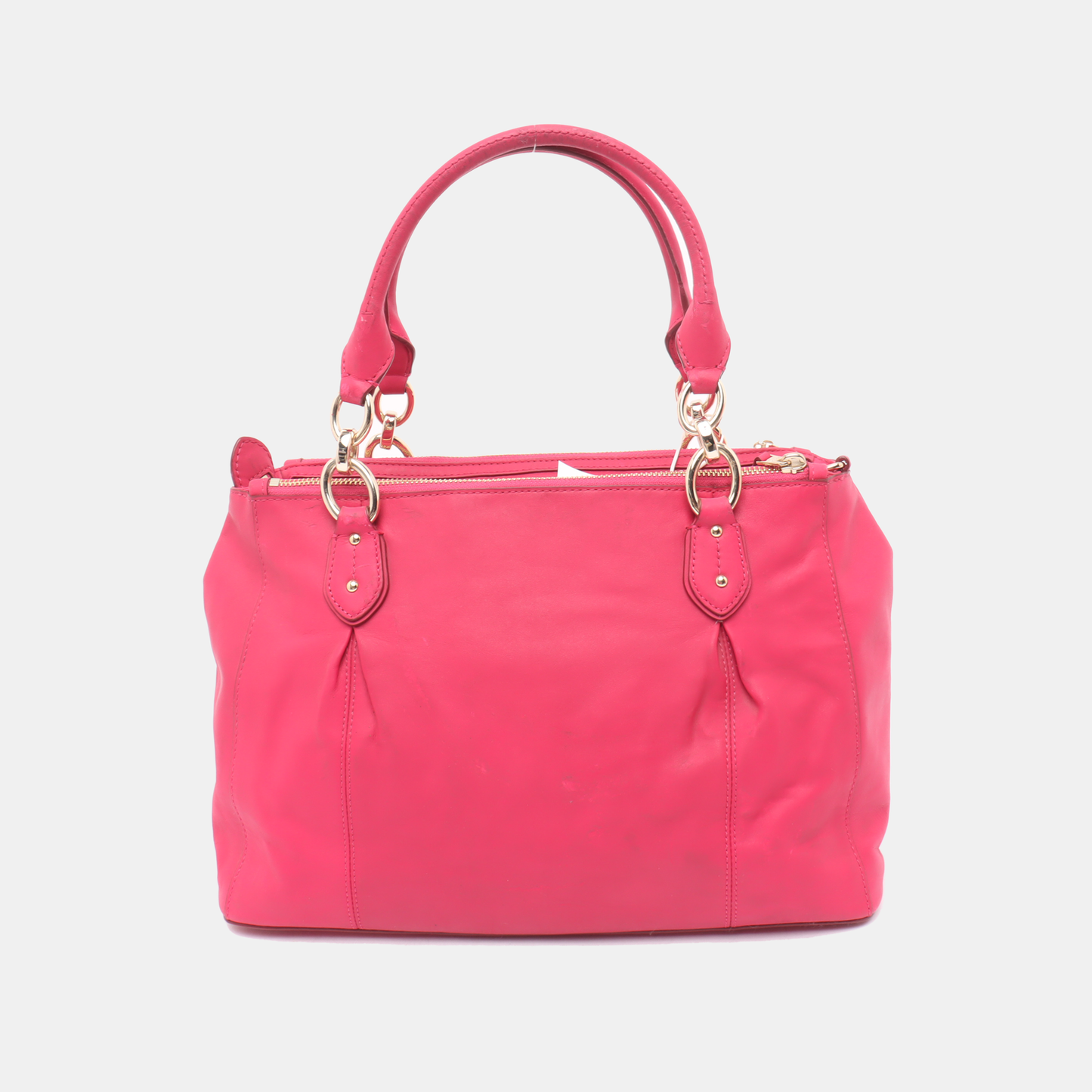 COACH Colette Fuchsia Leather Shoulder Tote Crossbody Bag Golden hardware Removable shoulder strap-(SKU)-931965984