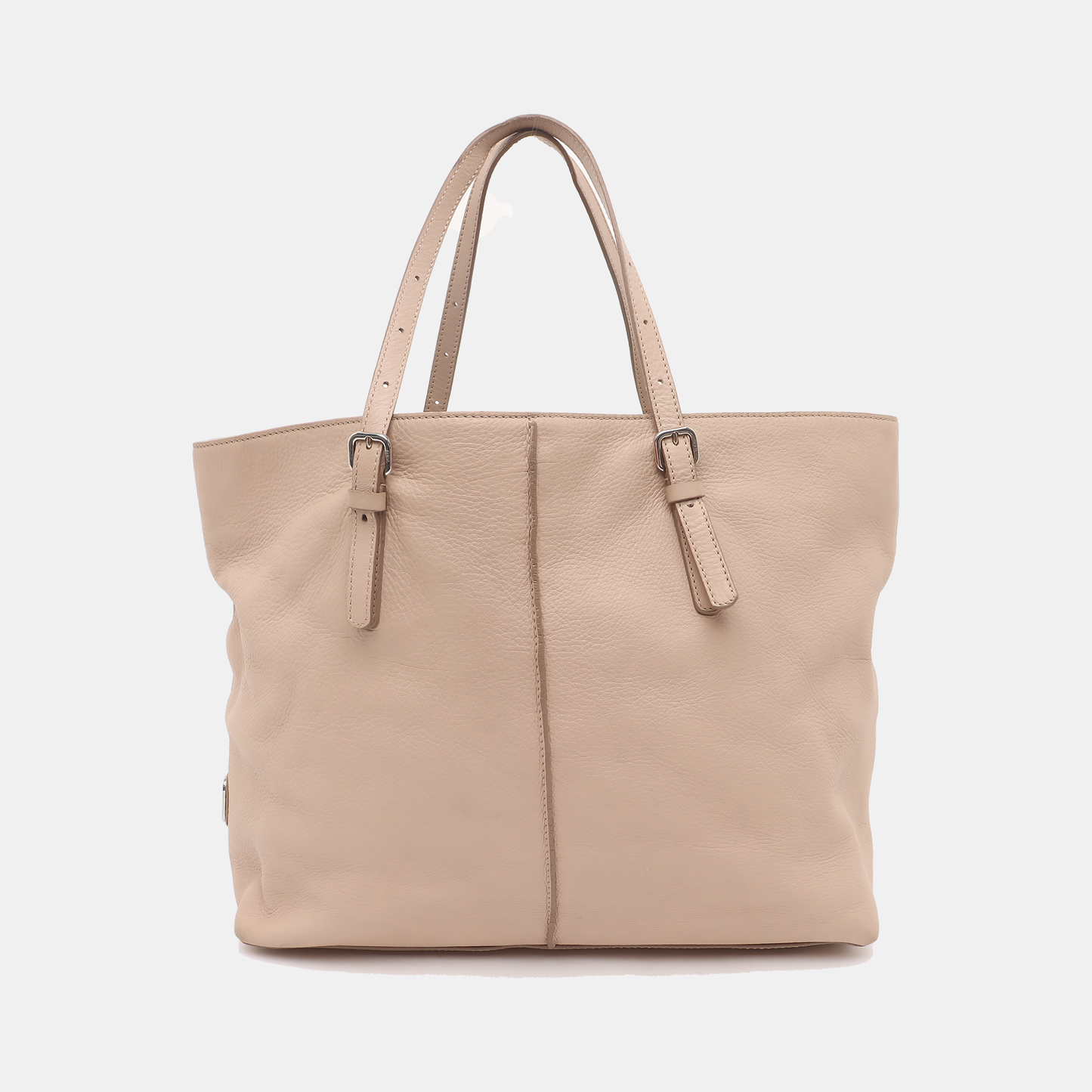 TOD'S Tote bag Nude Pink Leather Single Shoulder Bag Silver Hardware shoulder straps-(SKU)-934473034
