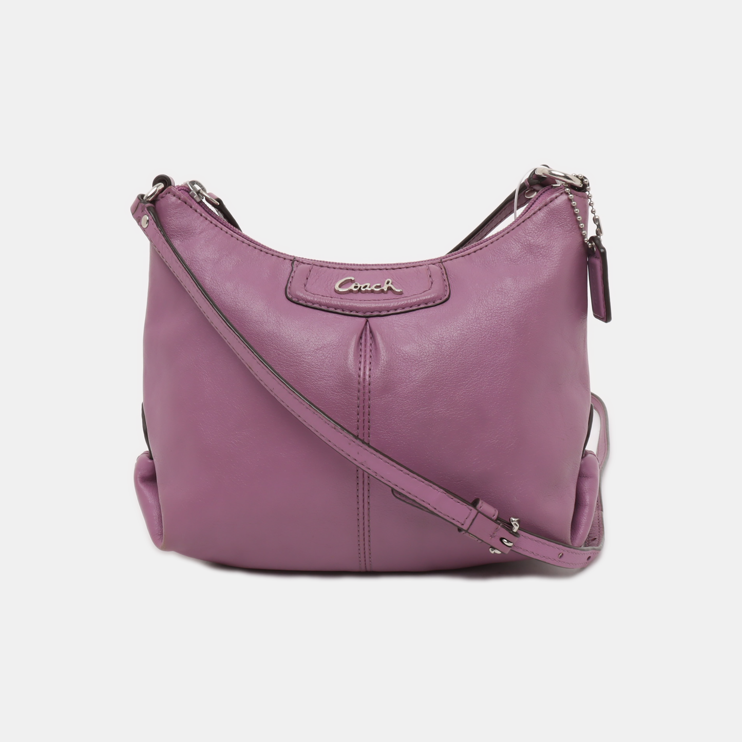 COACH Purple Leather Shoulder Bag Silver Hardware Vintage model-(SKU)-939951061