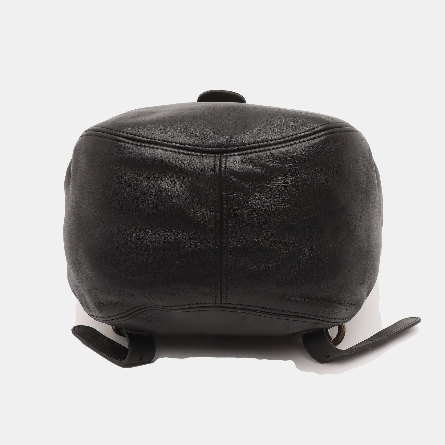COACH Black Leather Backpack Tote Bag Golden hardware-(SKU)-930797685